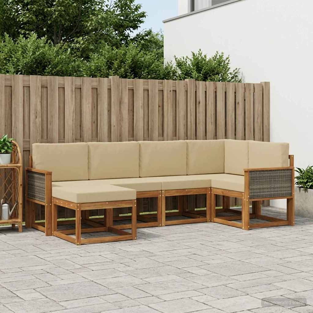 Ensemble de canapés d'extérieur 6 pcs Naturel et Beige - XIOS