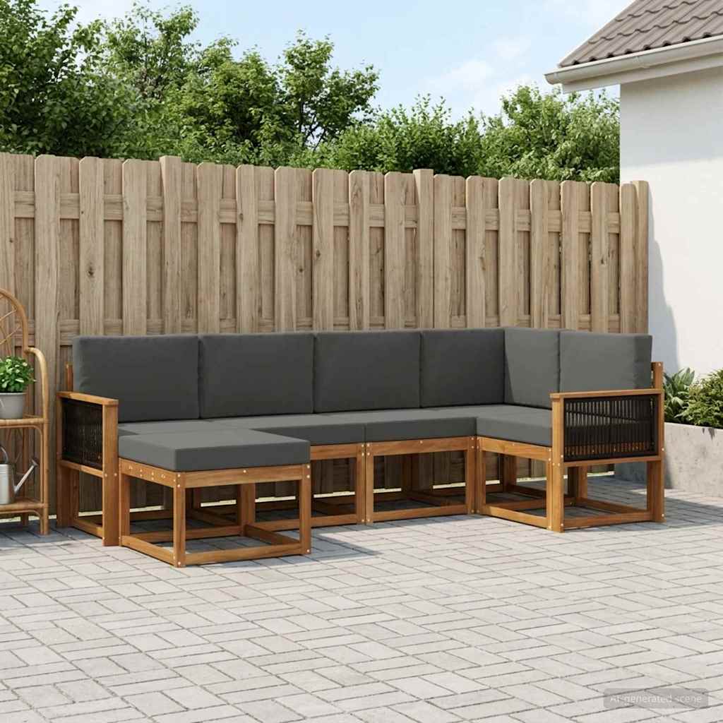 Ensemble de canapés d'extérieur 6 pcs Naturel et Anthracite - XIOS