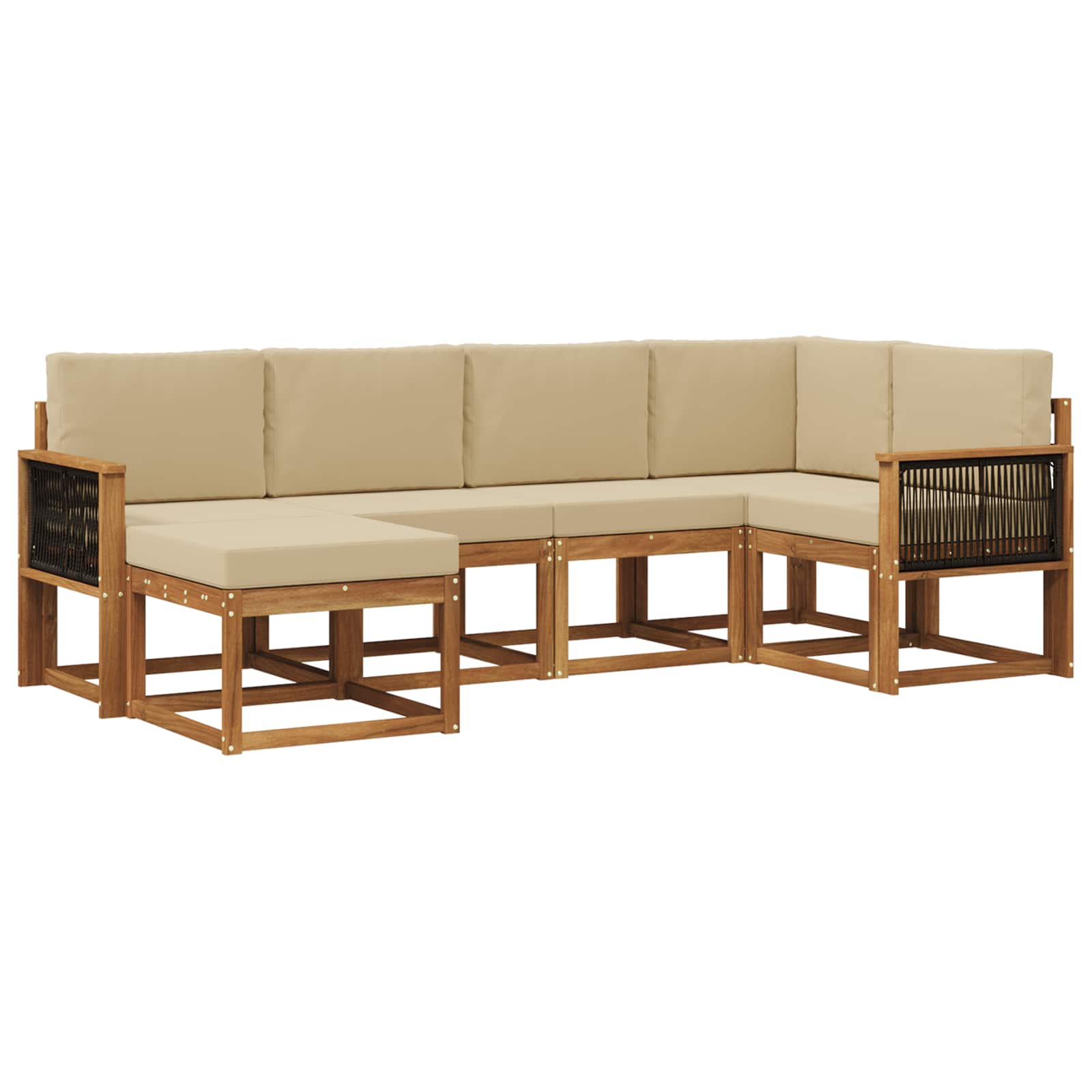 Ensemble de canapés d'extérieur 6 pcs Naturel et Beige - XIOS