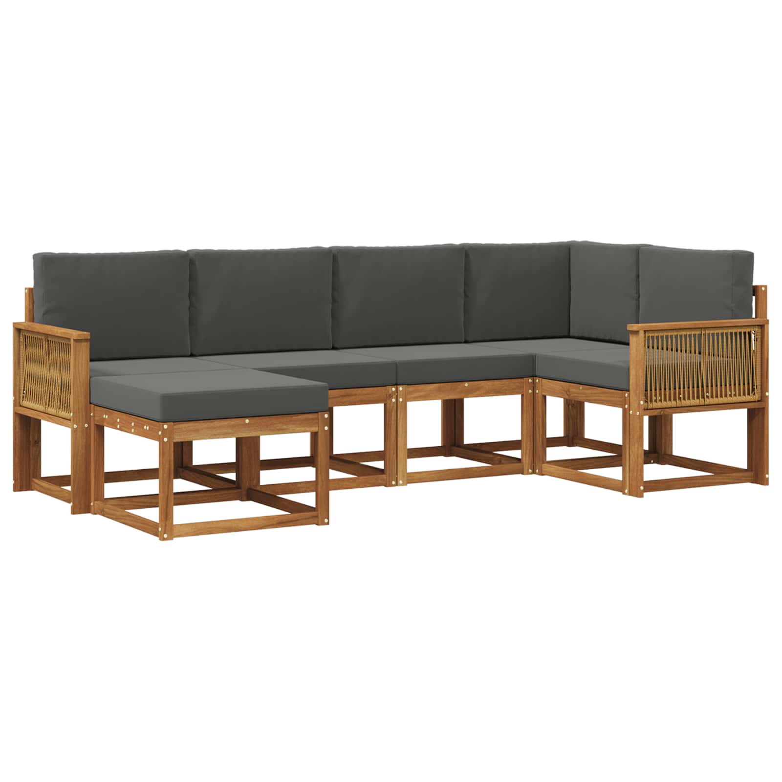 Ensemble de canapés d'extérieur 6 pcs Naturel et Anthracite - XIOS
