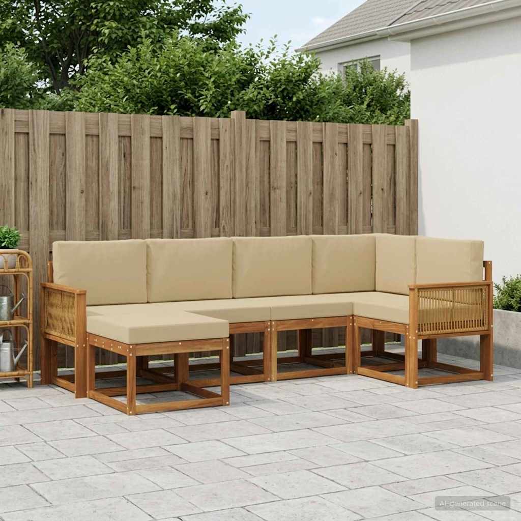 Ensemble de canapés d'extérieur 6 pcs Naturel et Beige - XIOS