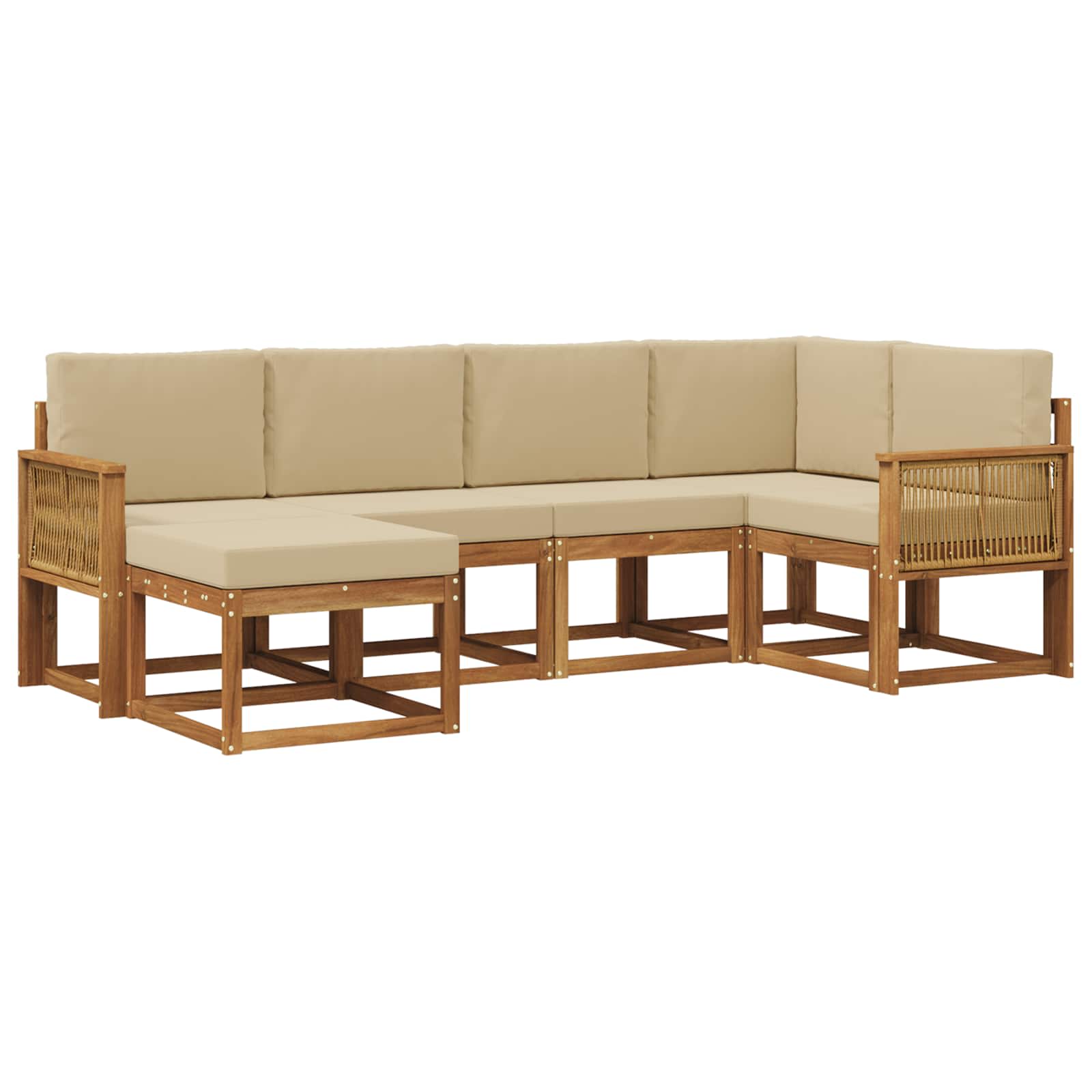 Ensemble de canapés d'extérieur 6 pcs Naturel et Beige - XIOS