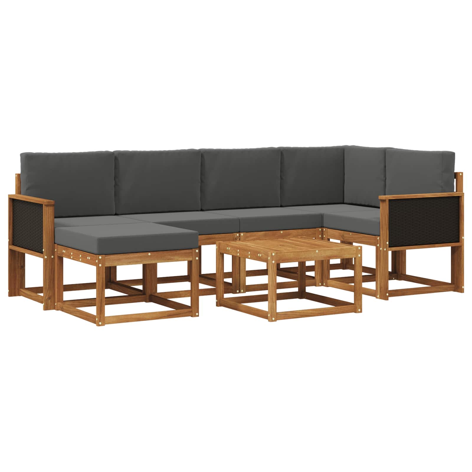 Ensemble de canapés d'extérieur 7 pcs Naturel et Anthracite - XIOS