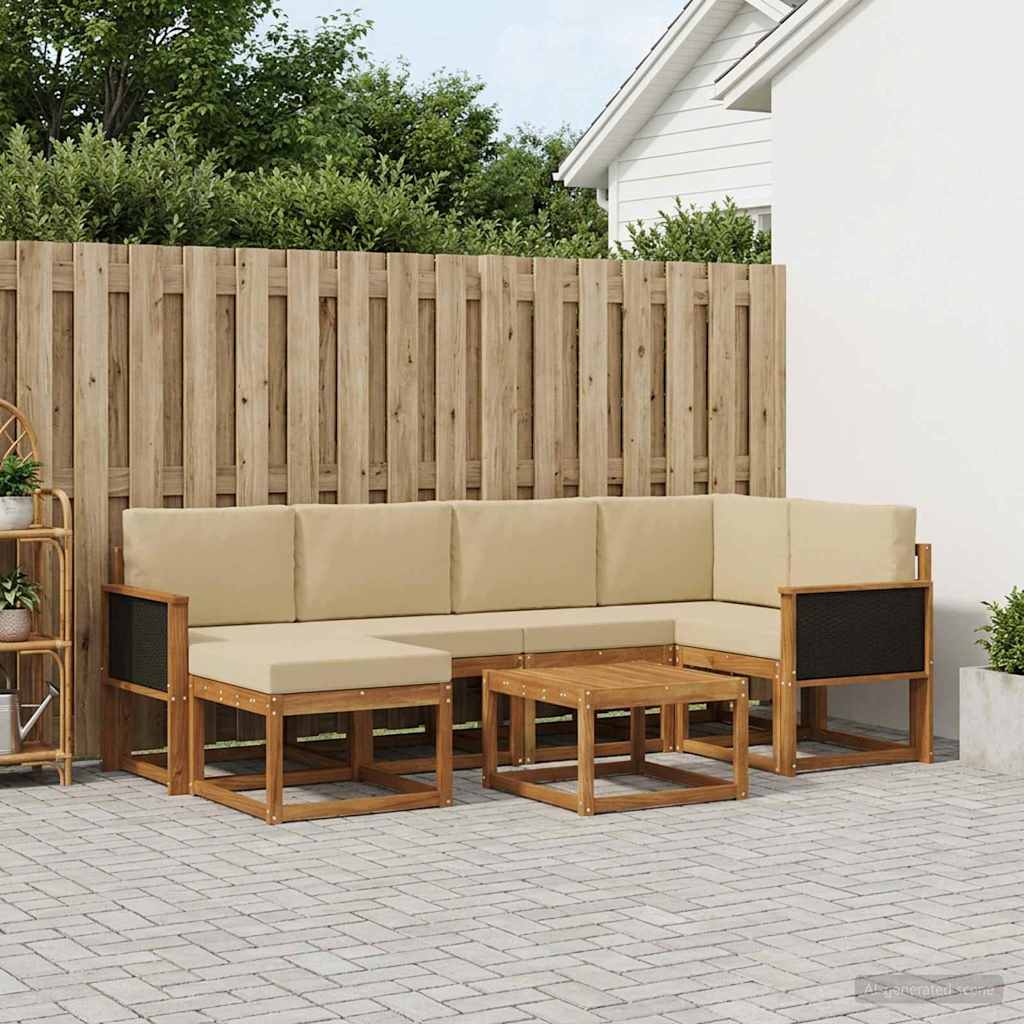 Ensemble de canapés d'extérieur 7 pcs Naturel et Beige - XIOS