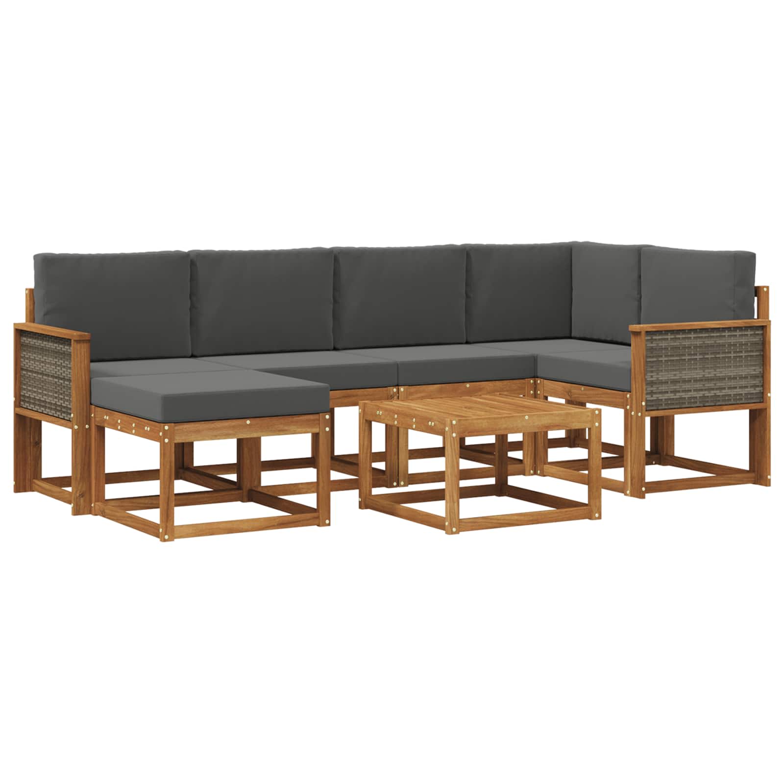 Ensemble de canapés d'extérieur 7 pcs Naturel et Anthracite - XIOS