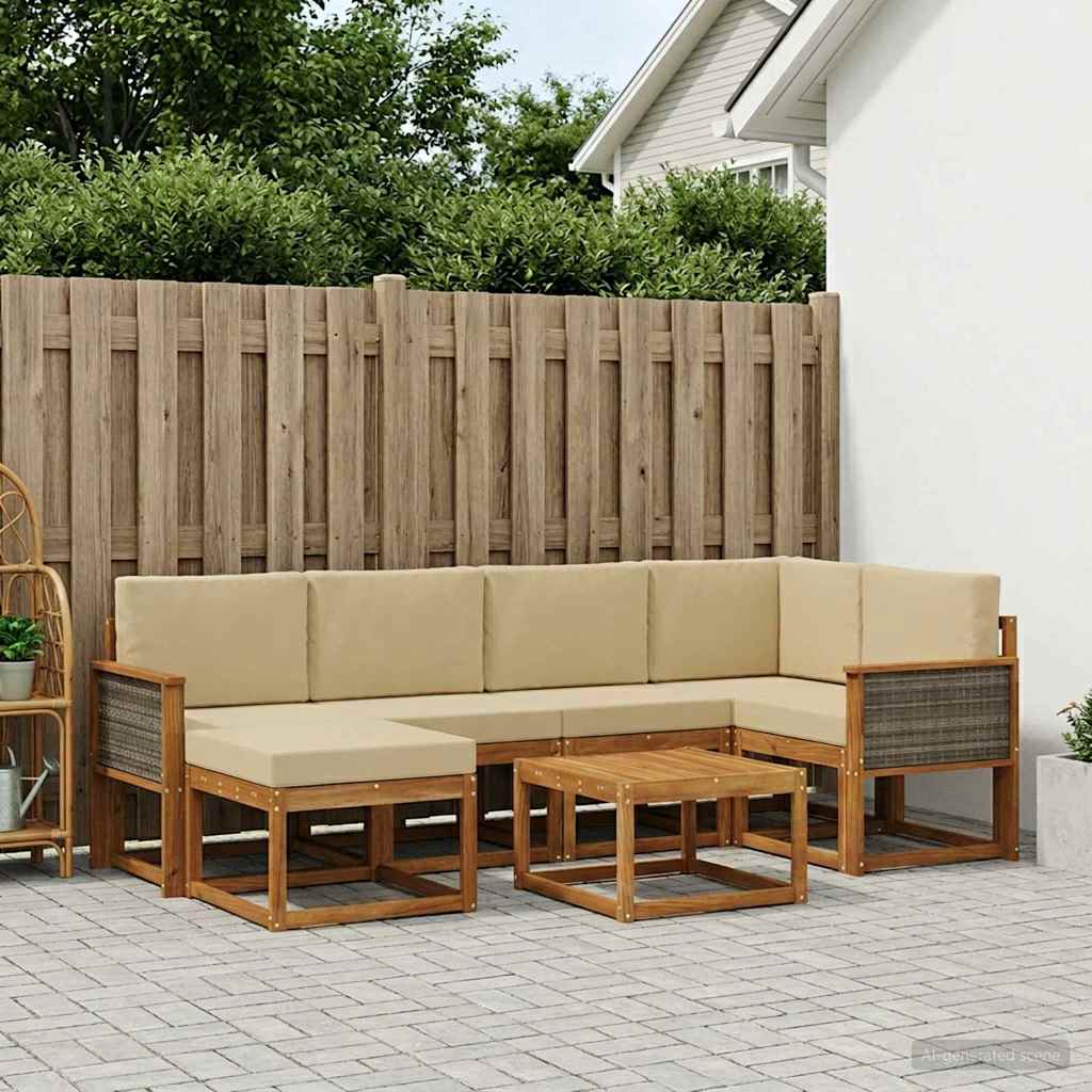 Ensemble de canapés d'extérieur 7 pcs Naturel et Beige - XIOS