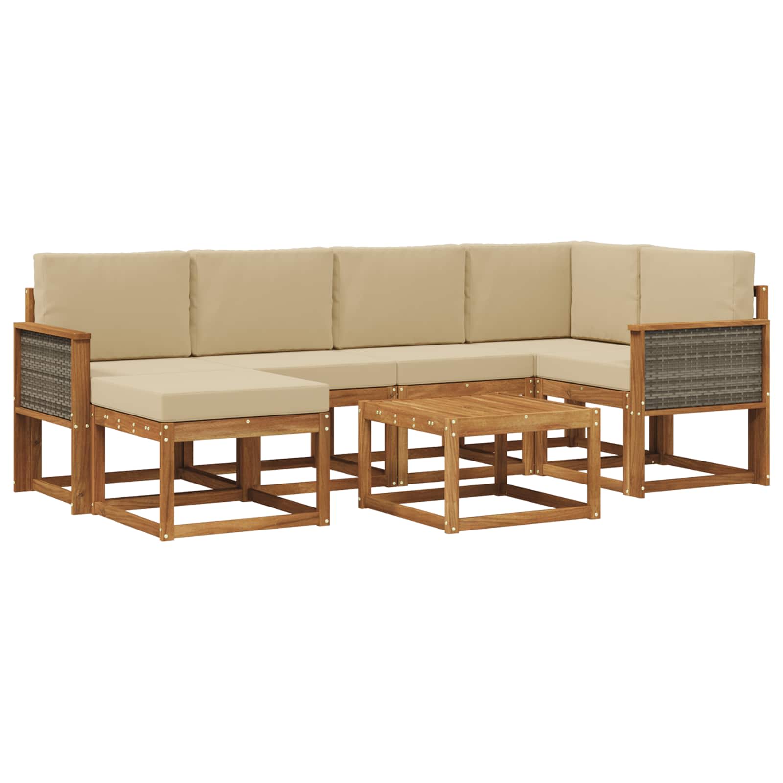 Ensemble de canapés d'extérieur 7 pcs Naturel et Beige - XIOS