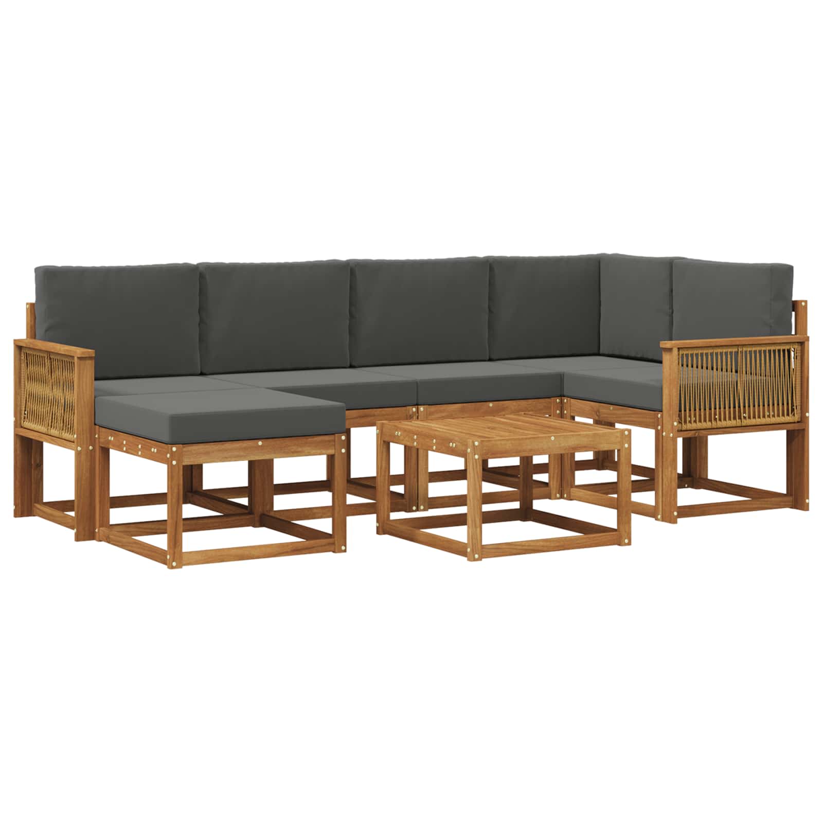 Ensemble de canapés d'extérieur 7 pcs Naturel et Anthracite - XIOS