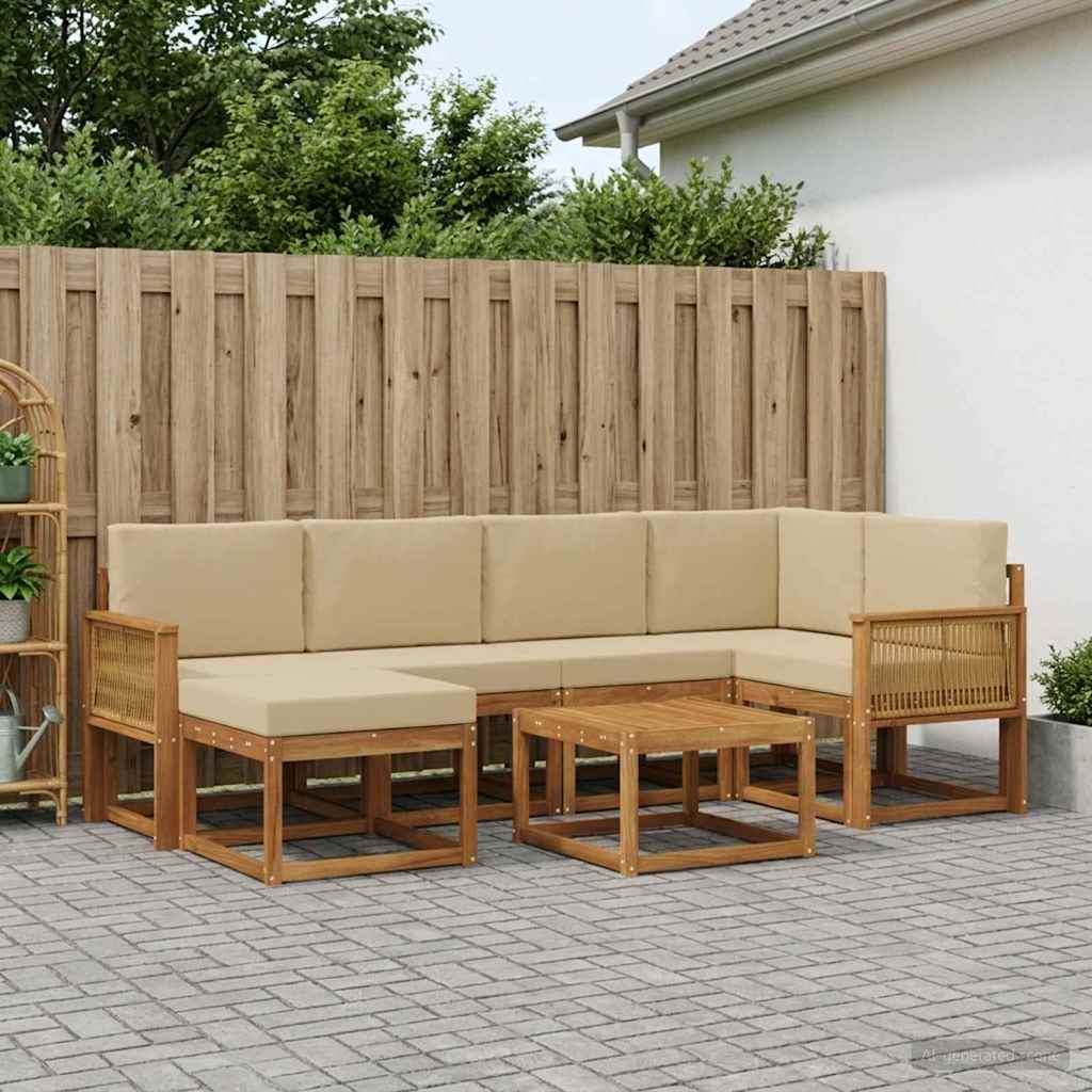Ensemble de canapés d'extérieur 7 pcs Naturel et Beige - XIOS