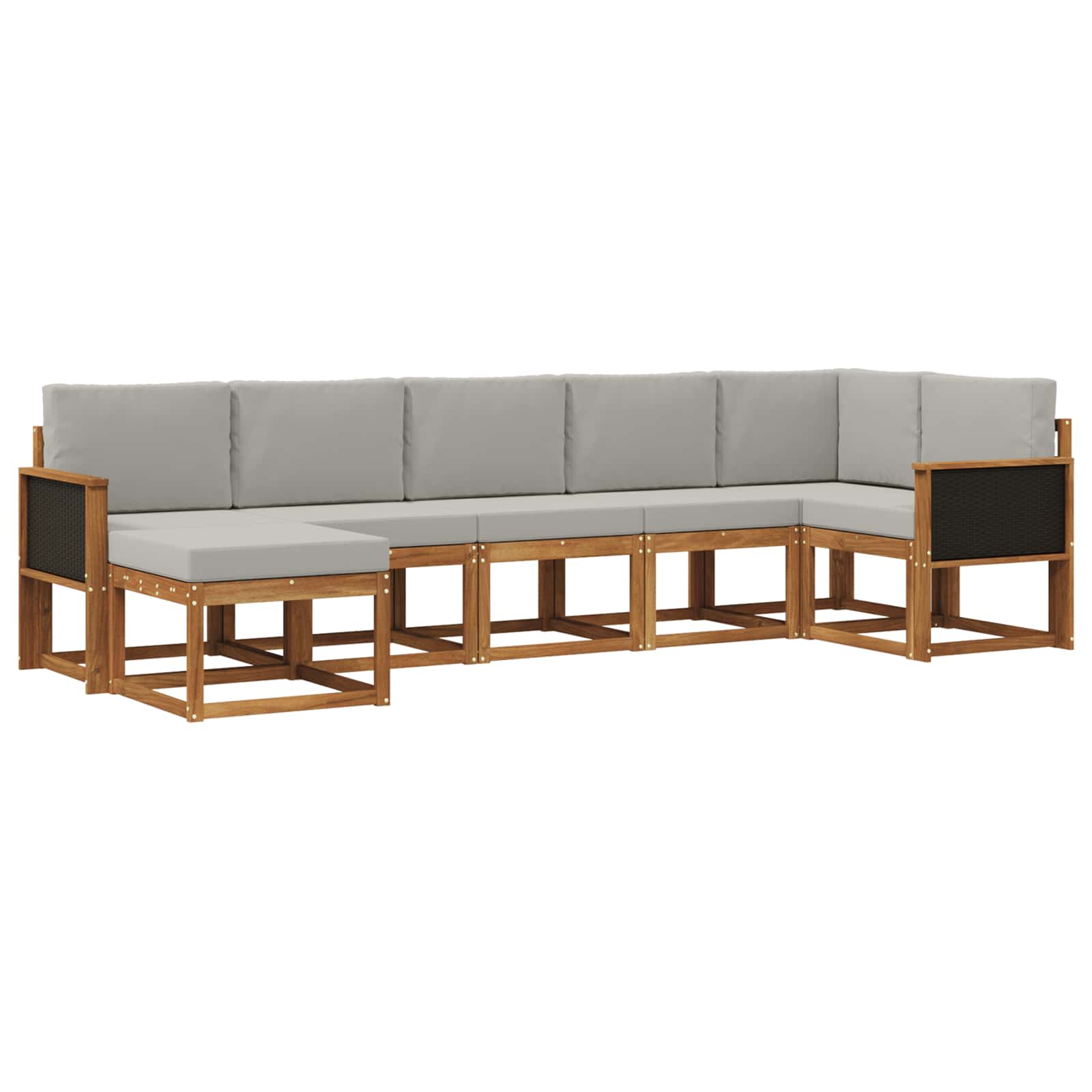 Ensemble de canapés d'extérieur 7 pcs Naturel et gris clair - XIOS