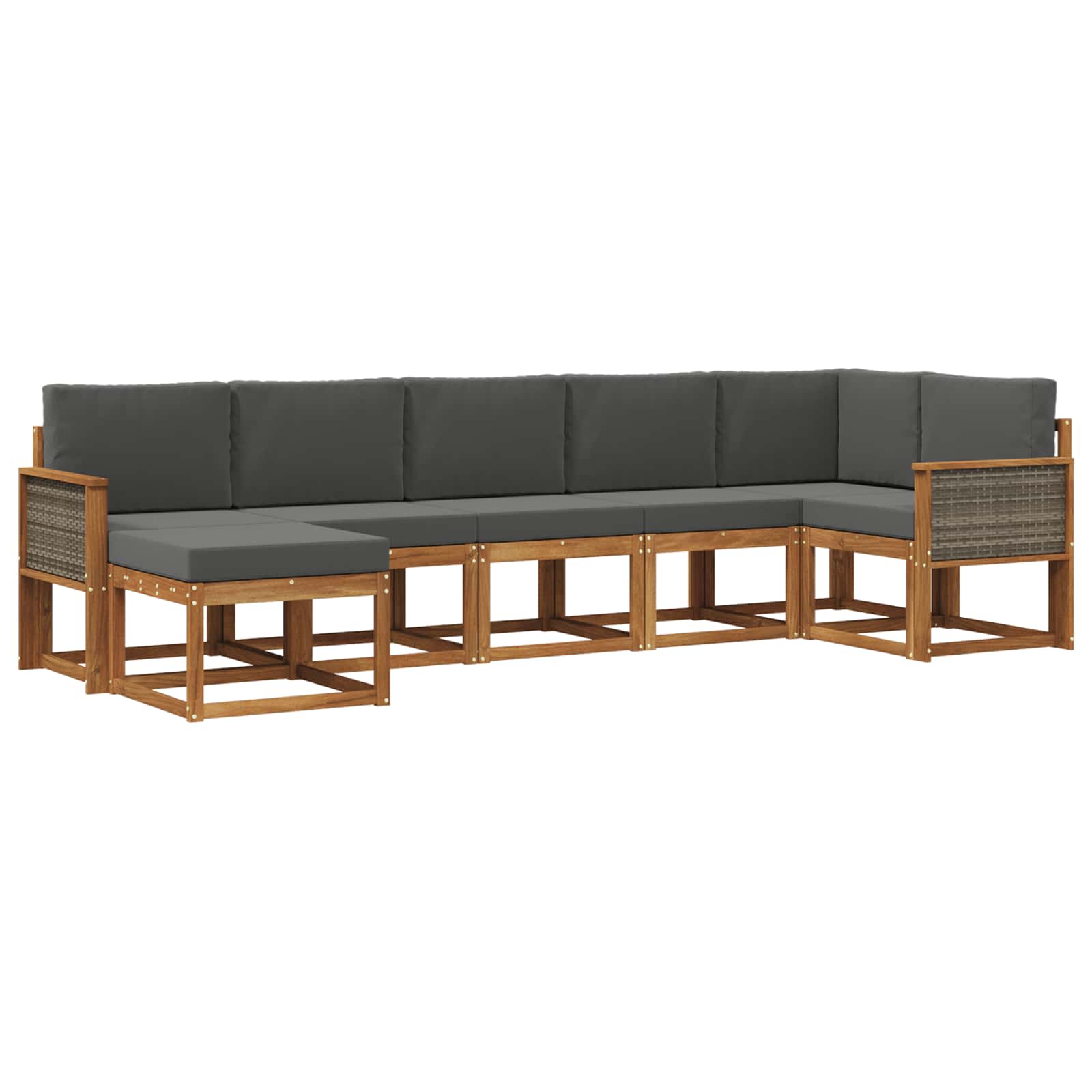 Ensemble de canapés d'extérieur 7 pcs Naturel et Anthracite - XIOS