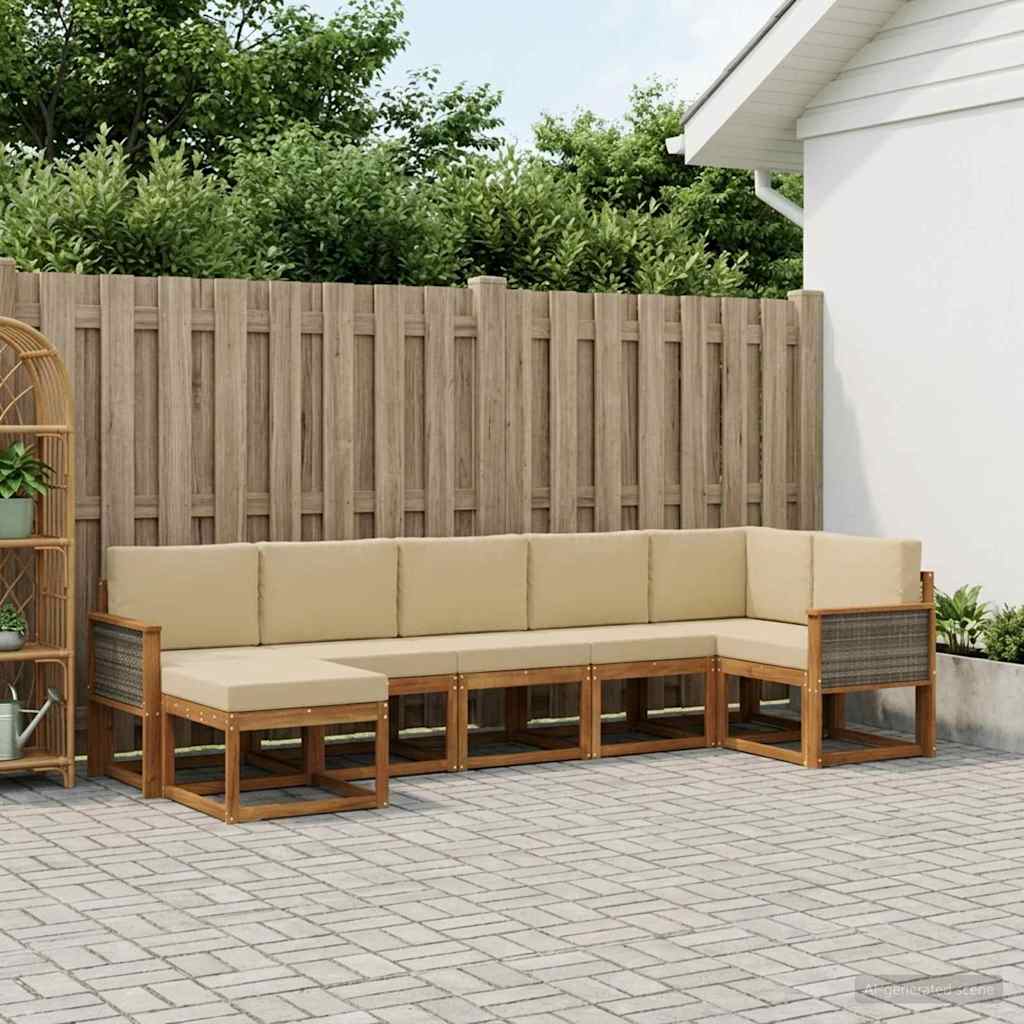 Ensemble de canapés d'extérieur 7 pcs Naturel et Beige - XIOS