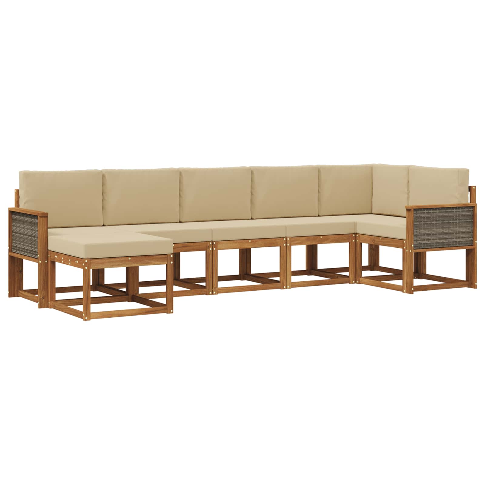 Ensemble de canapés d'extérieur 7 pcs Naturel et Beige - XIOS
