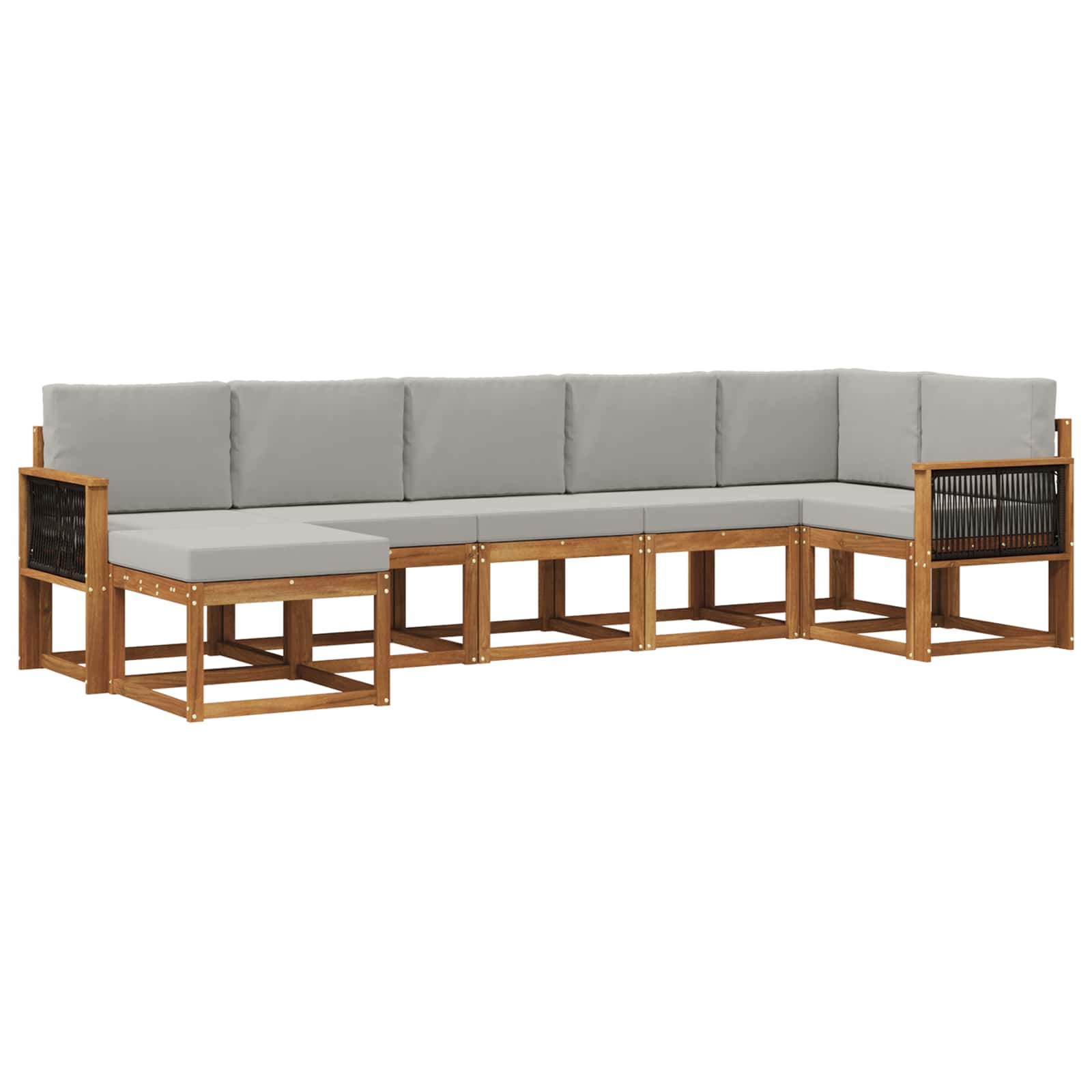 Ensemble de canapés d'extérieur 7 pcs Naturel et gris clair - XIOS