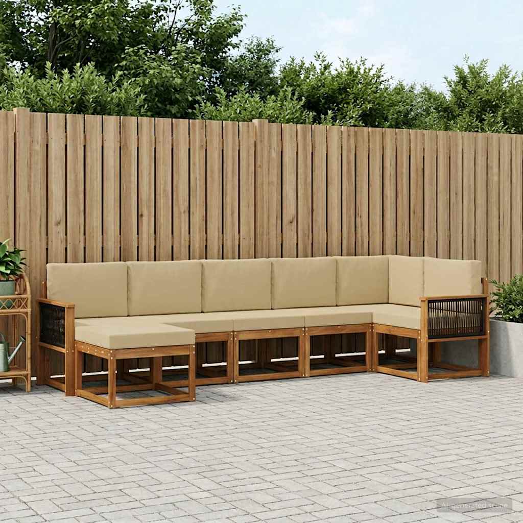 Ensemble de canapés d'extérieur 7 pcs Naturel et Beige - XIOS