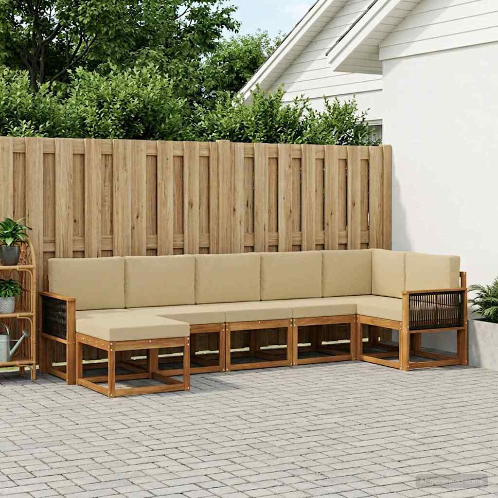 Ensemble de canapés d'extérieur 7 pcs Naturel et Beige - XIOS