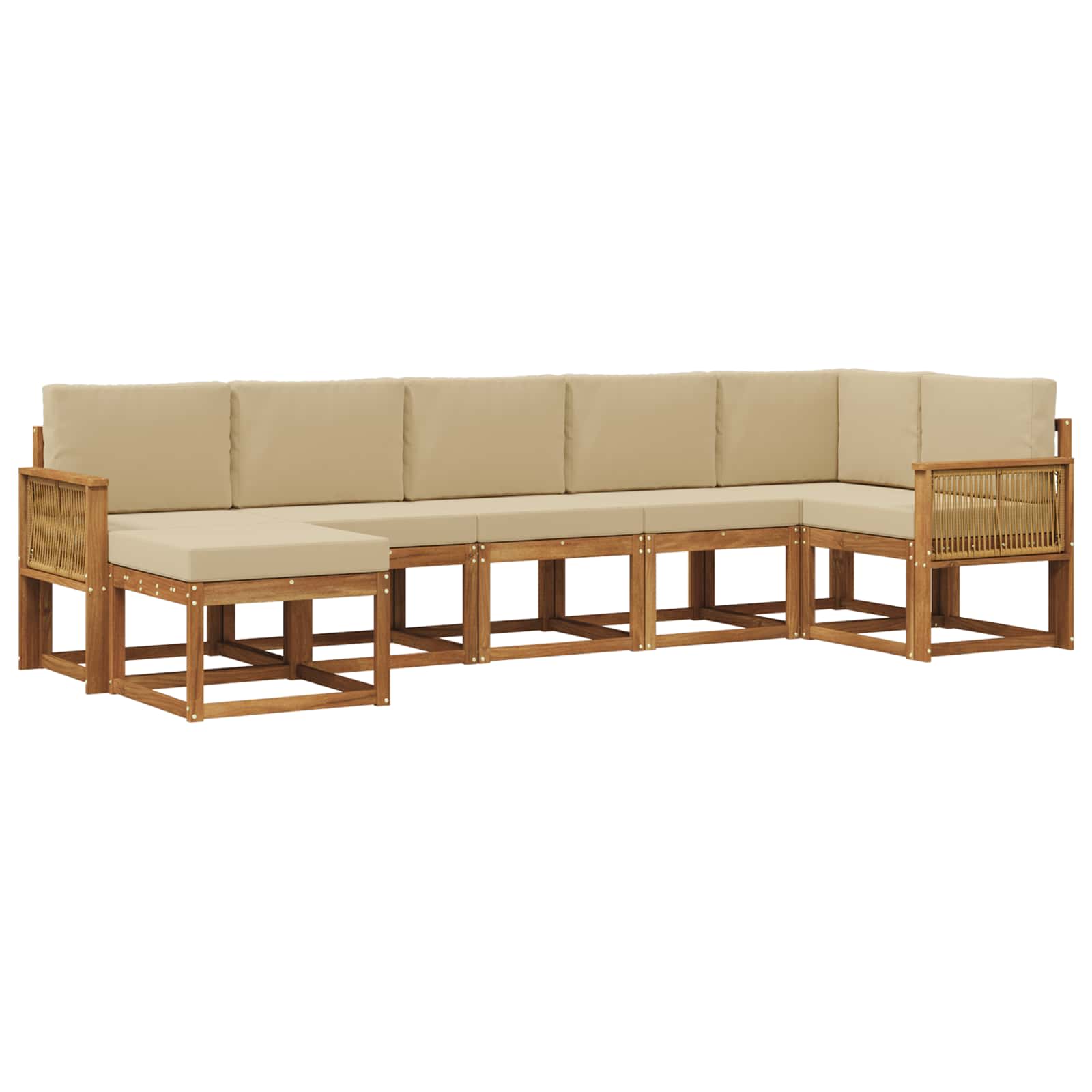 Ensemble de canapés d'extérieur 7 pcs Naturel et Beige - XIOS
