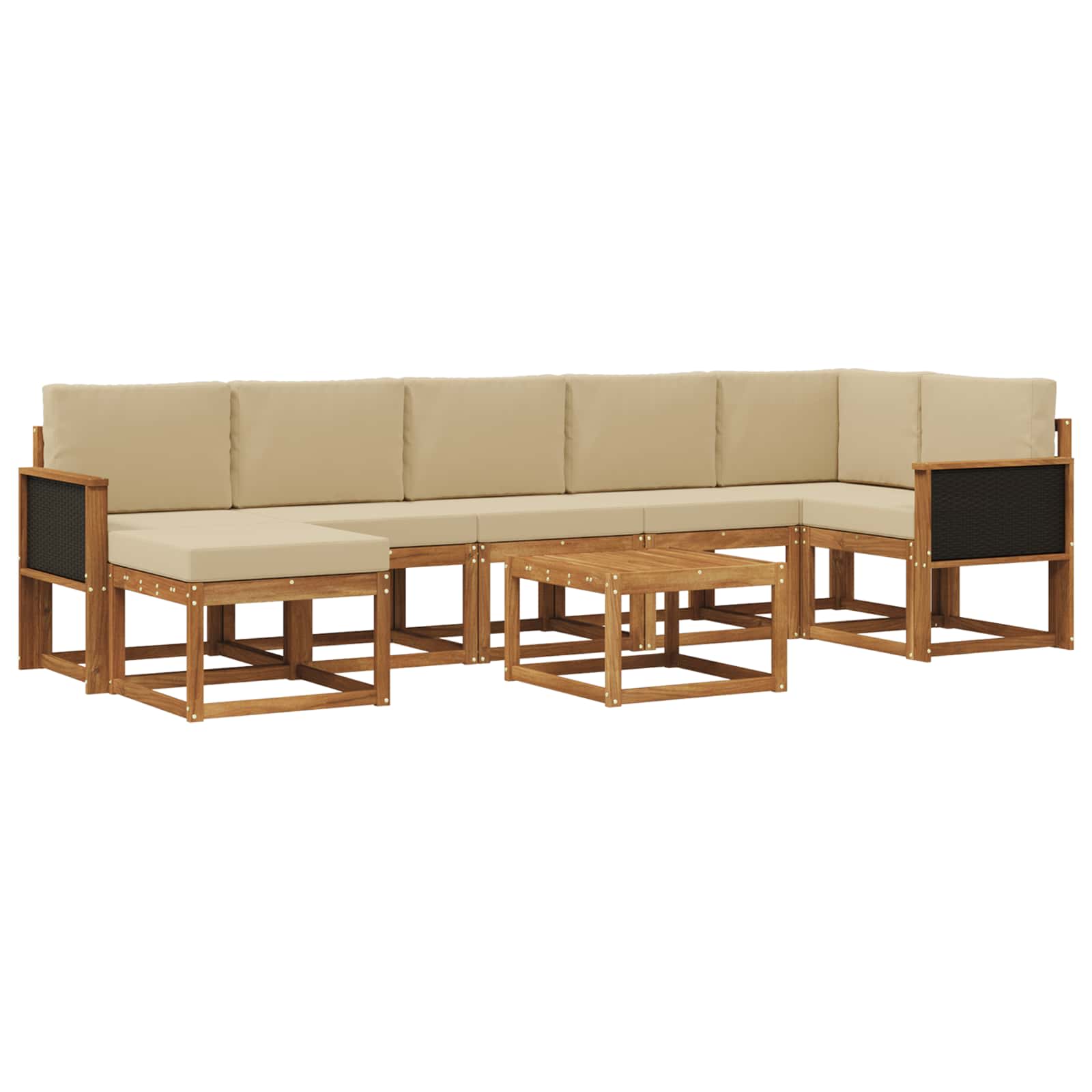 Ensemble de canapés d'extérieur 8 pcs Naturel et Beige - XIOS