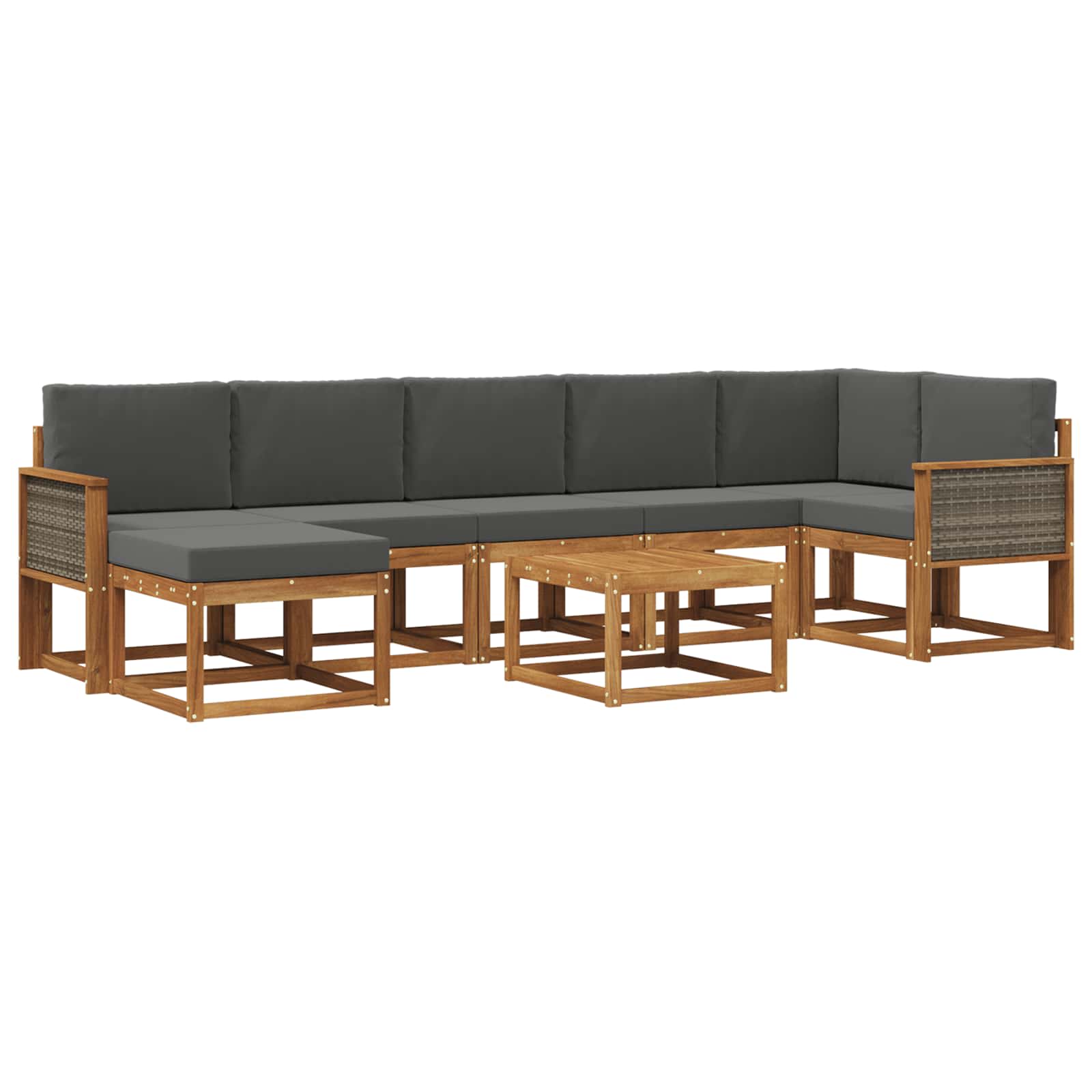 Ensemble de canapés d'extérieur 8 pcs Naturel et Anthracite - XIOS
