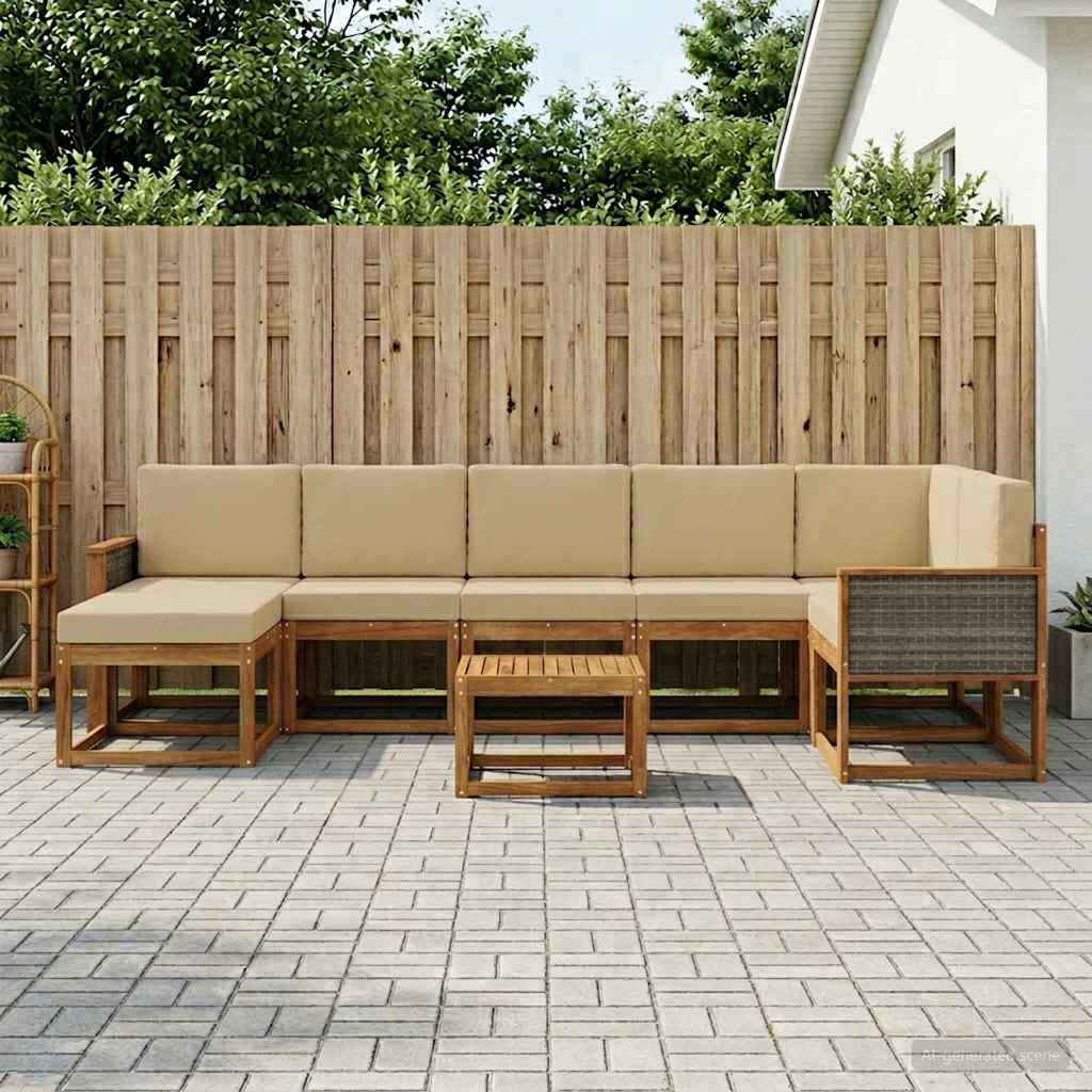Ensemble de canapés d'extérieur 8 pcs Naturel et Beige - XIOS