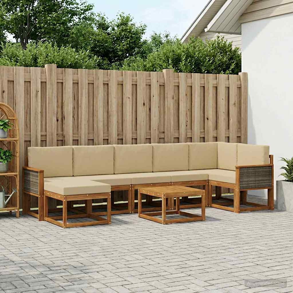 Ensemble de canapés d'extérieur 8 pcs Naturel et Beige - XIOS