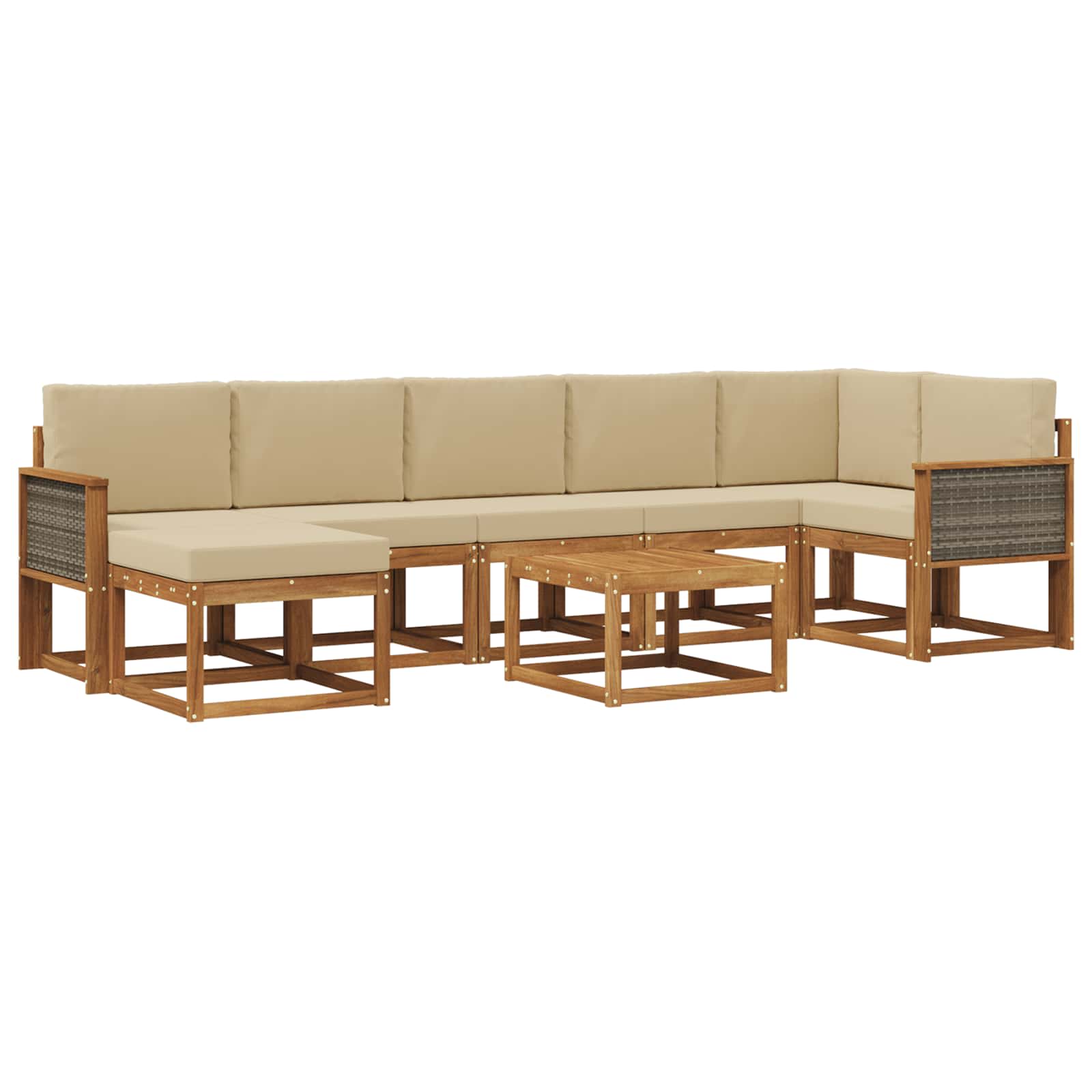 Ensemble de canapés d'extérieur 8 pcs Naturel et Beige - XIOS