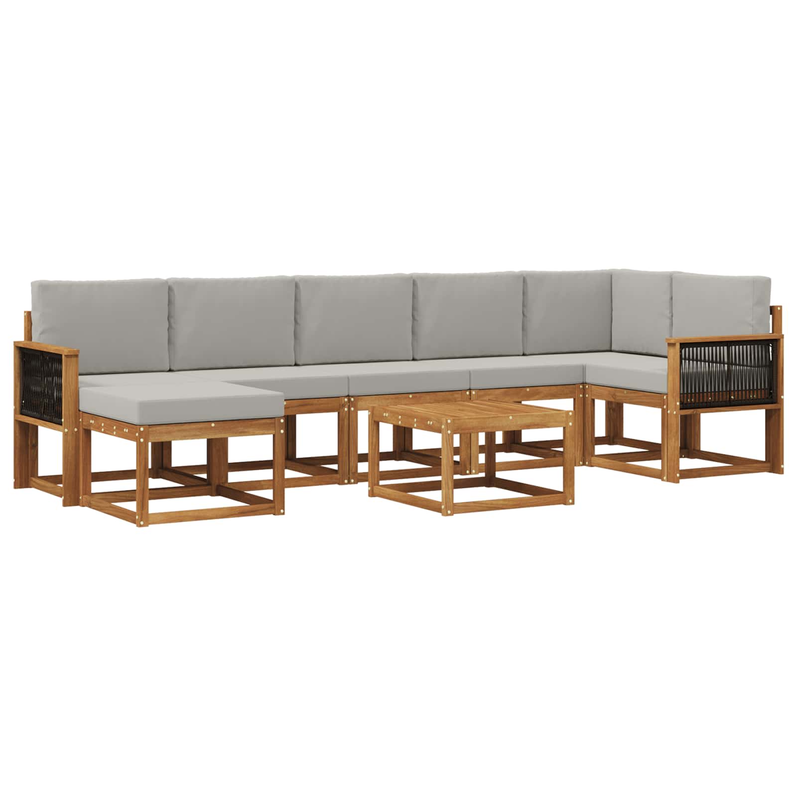 Ensemble de canapés d'extérieur 8 pcs Naturel et gris clair - XIOS