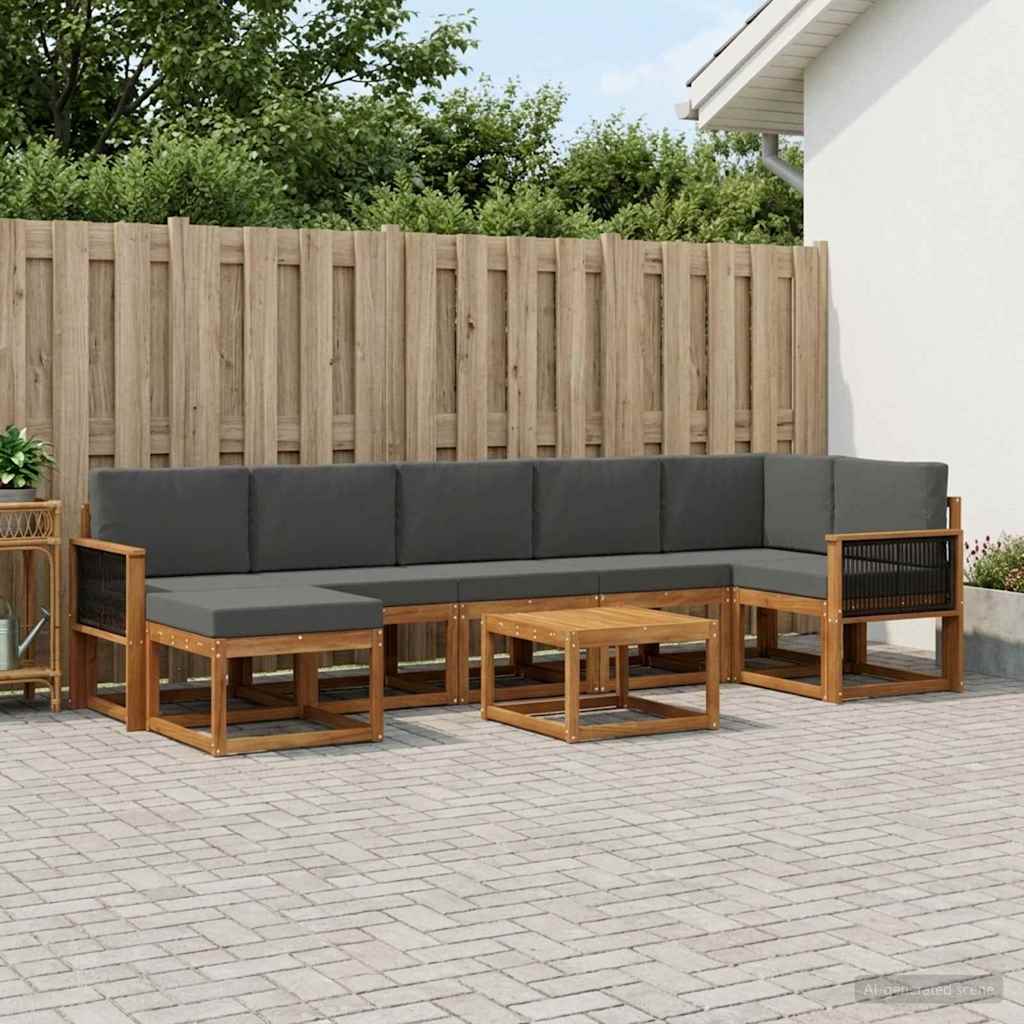 Ensemble de canapés d'extérieur 8 pcs Naturel et Anthracite - XIOS