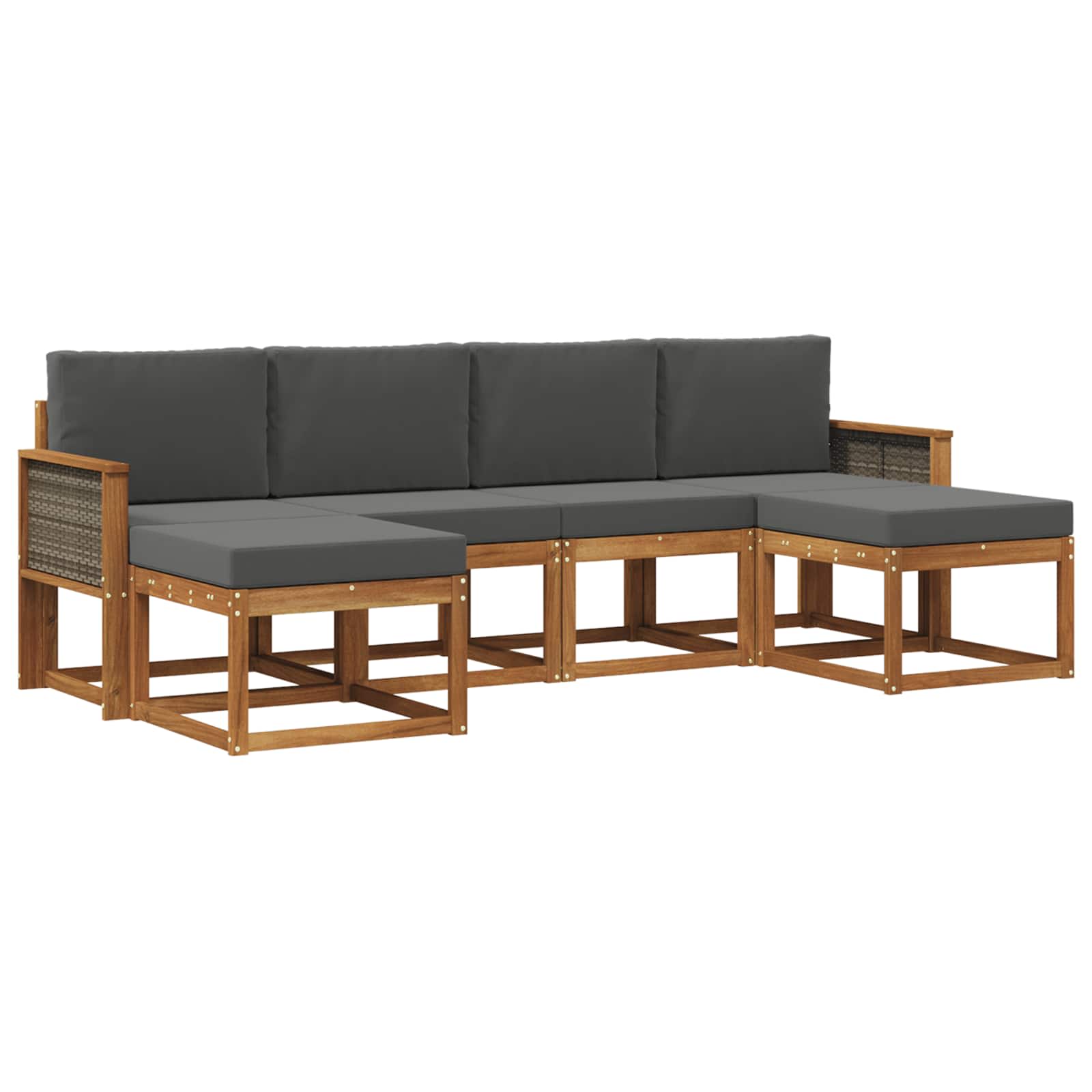 Ensemble de canapés d'extérieur 6 pcs Naturel et Anthracite - XIOS