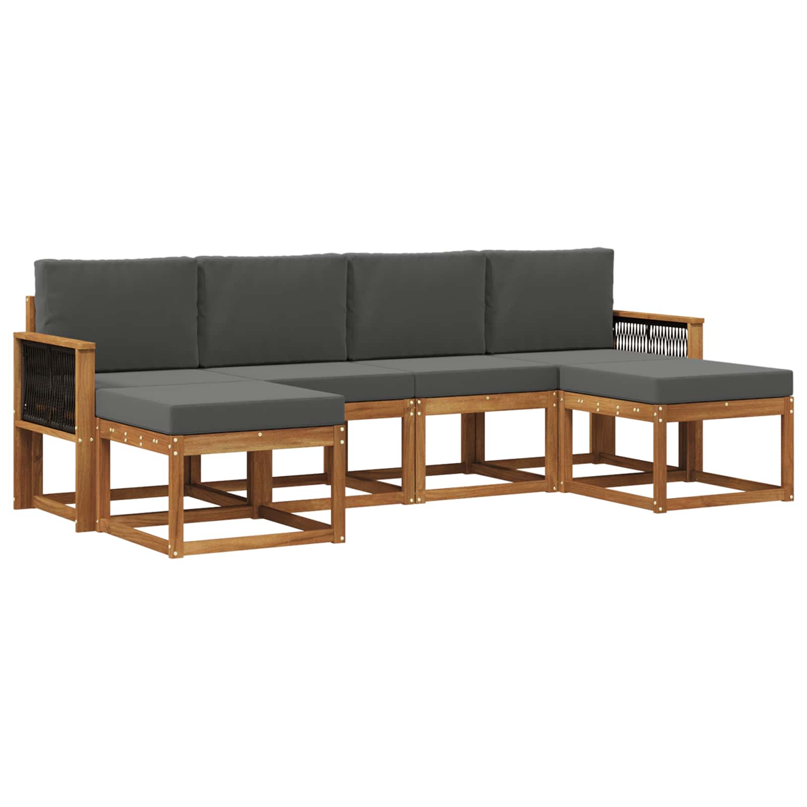 Ensemble de canapés d'extérieur 6 pcs Naturel et Anthracite - XIOS