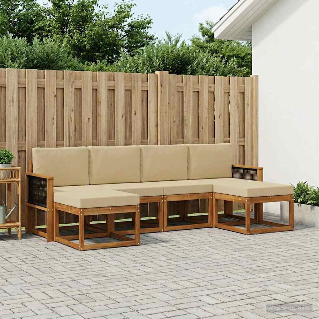 Ensemble de canapés d'extérieur 6 pcs Naturel et Beige - XIOS