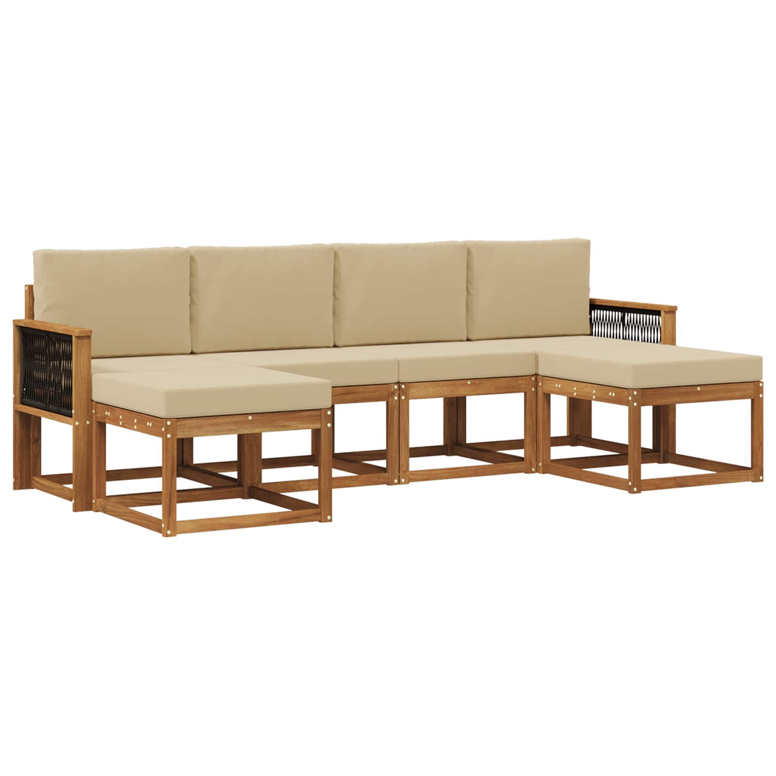 Ensemble de canapés d'extérieur 6 pcs Naturel et Beige - XIOS
