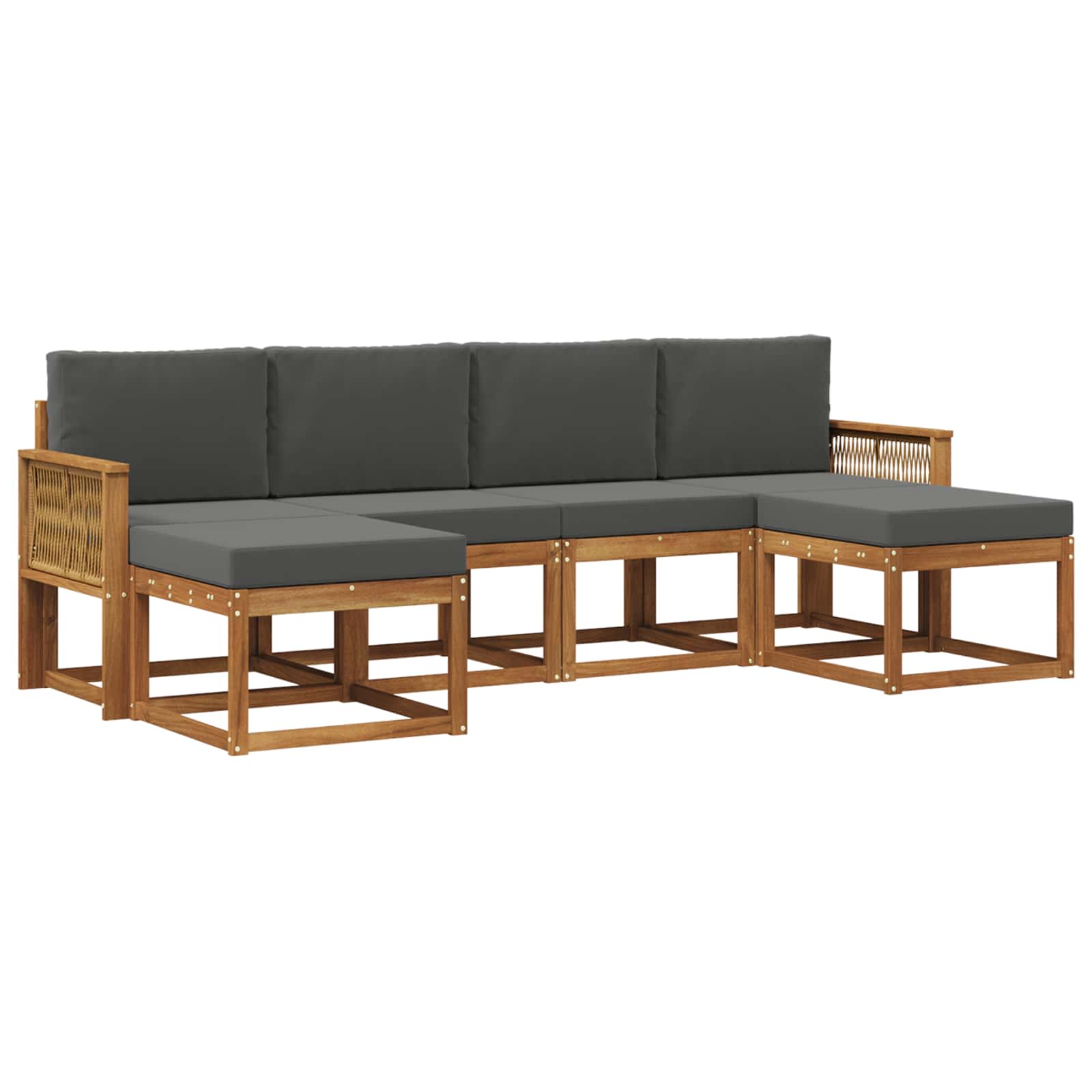 Ensemble de canapés d'extérieur 6 pcs Naturel et Anthracite - XIOS