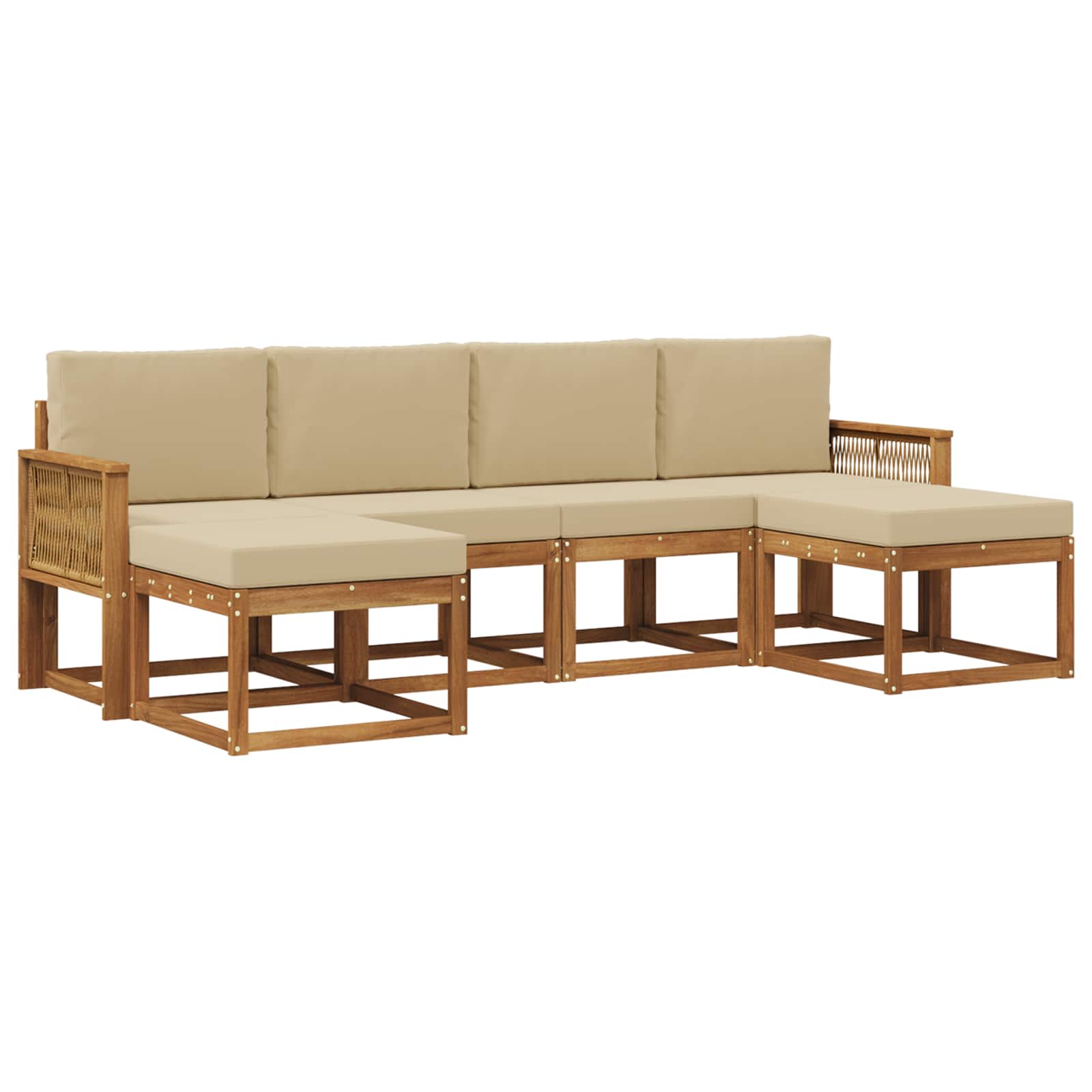 Ensemble de canapés d'extérieur 6 pcs Naturel et Beige - XIOS