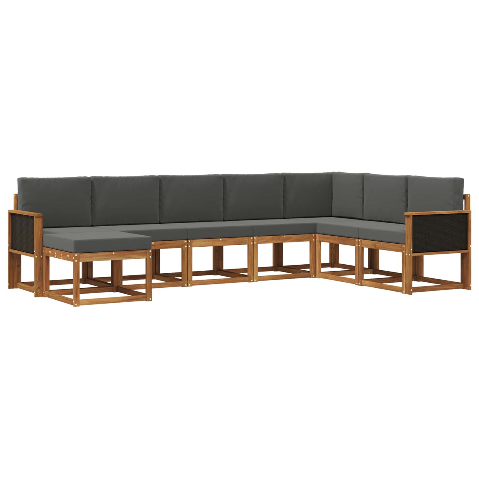 Ensemble de canapés d'extérieur 8 pcs Naturel et Anthracite - XIOS