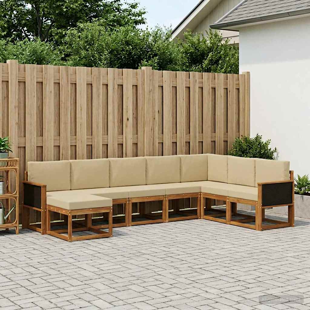 Ensemble de canapés d'extérieur 8 pcs Naturel et Beige - XIOS
