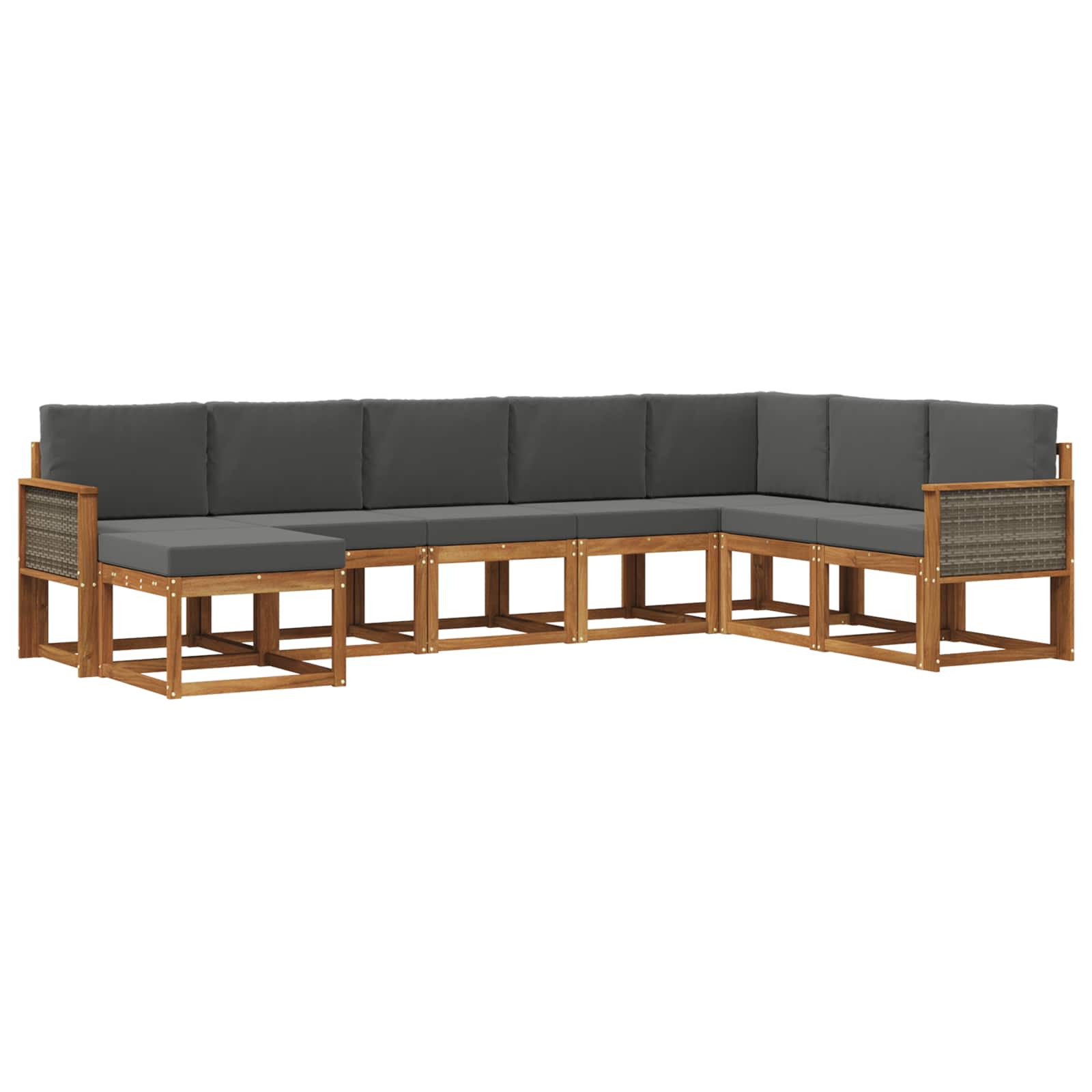 Ensemble de canapés d'extérieur 8 pcs Naturel et Anthracite - XIOS