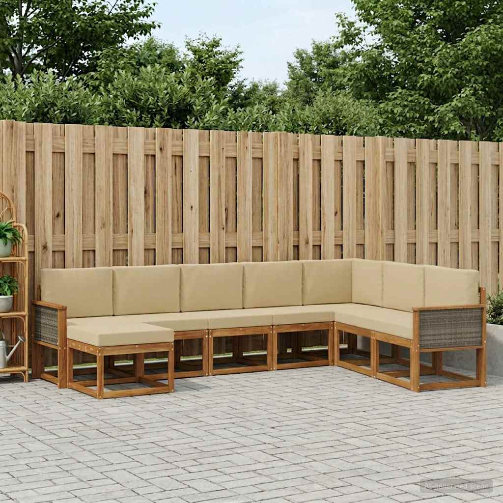 Ensemble de canapés d'extérieur 8 pcs Naturel et Beige - XIOS