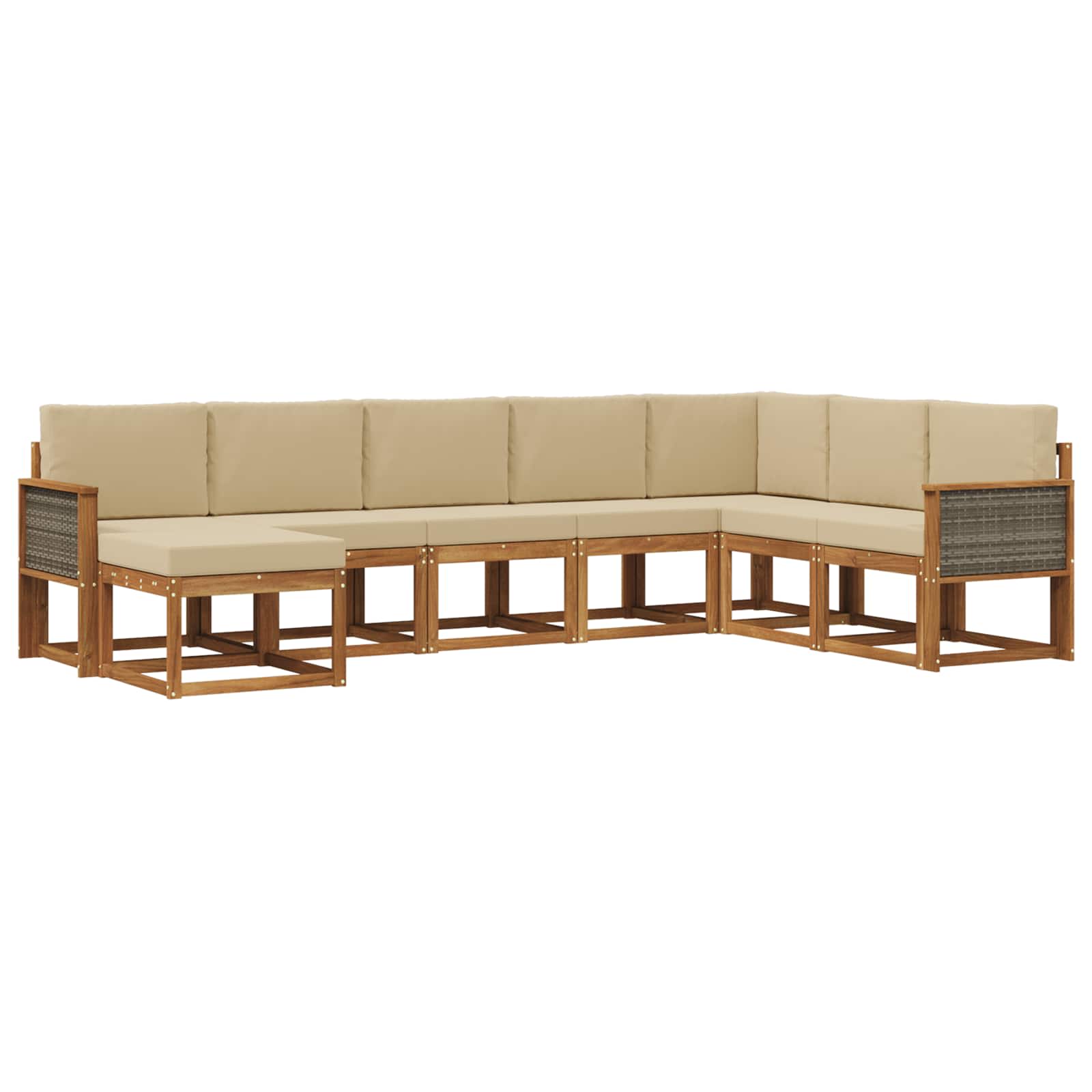 Ensemble de canapés d'extérieur 8 pcs Naturel et Beige - XIOS