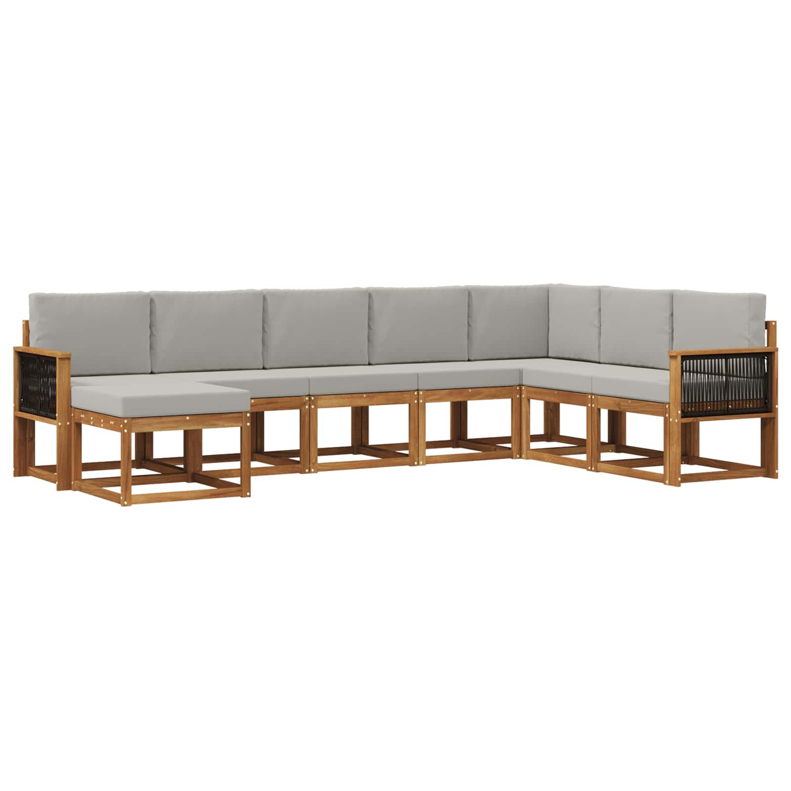 Ensemble de canapés d'extérieur 8 pcs Naturel et gris clair - XIOS