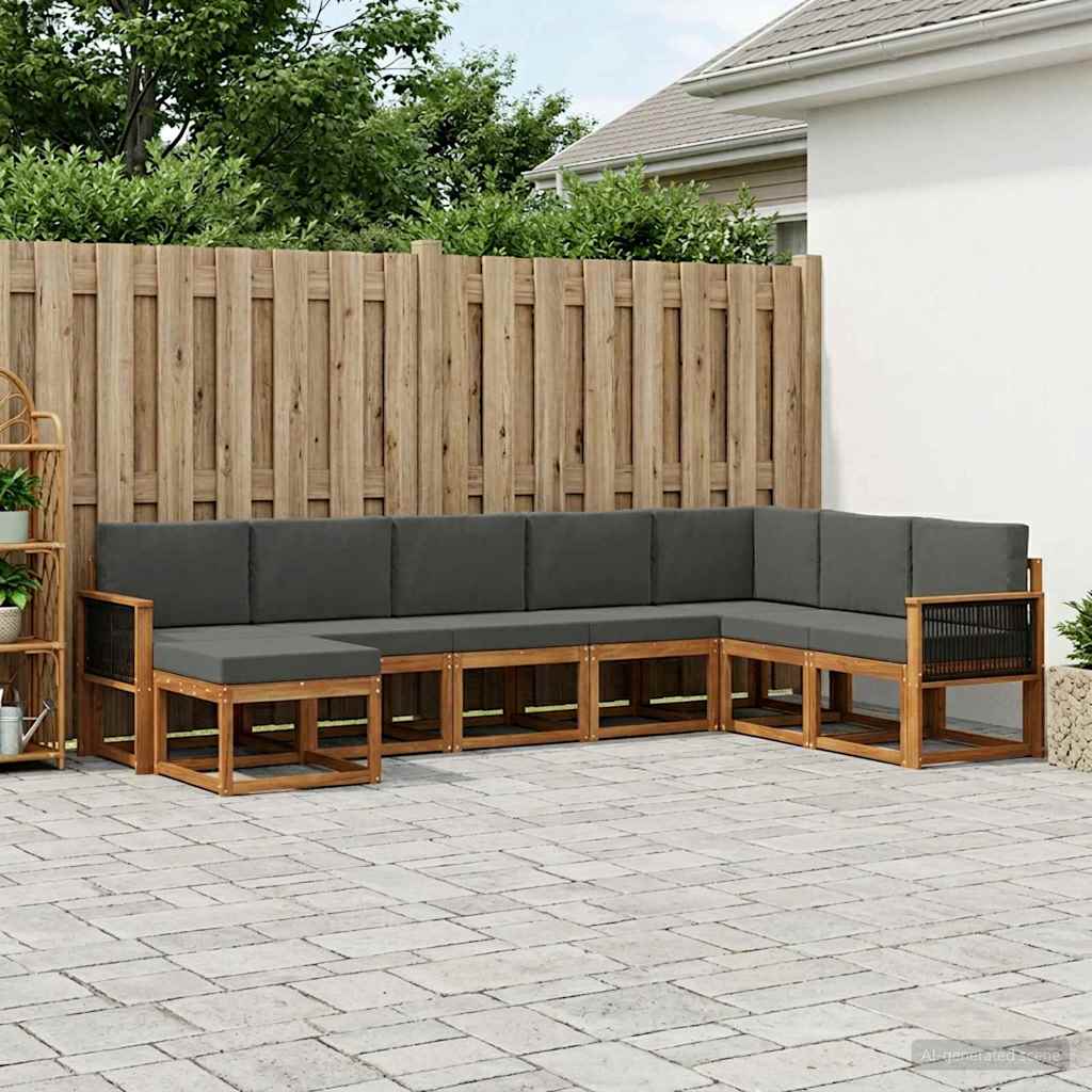 Ensemble de canapés d'extérieur 8 pcs Naturel et Anthracite - XIOS