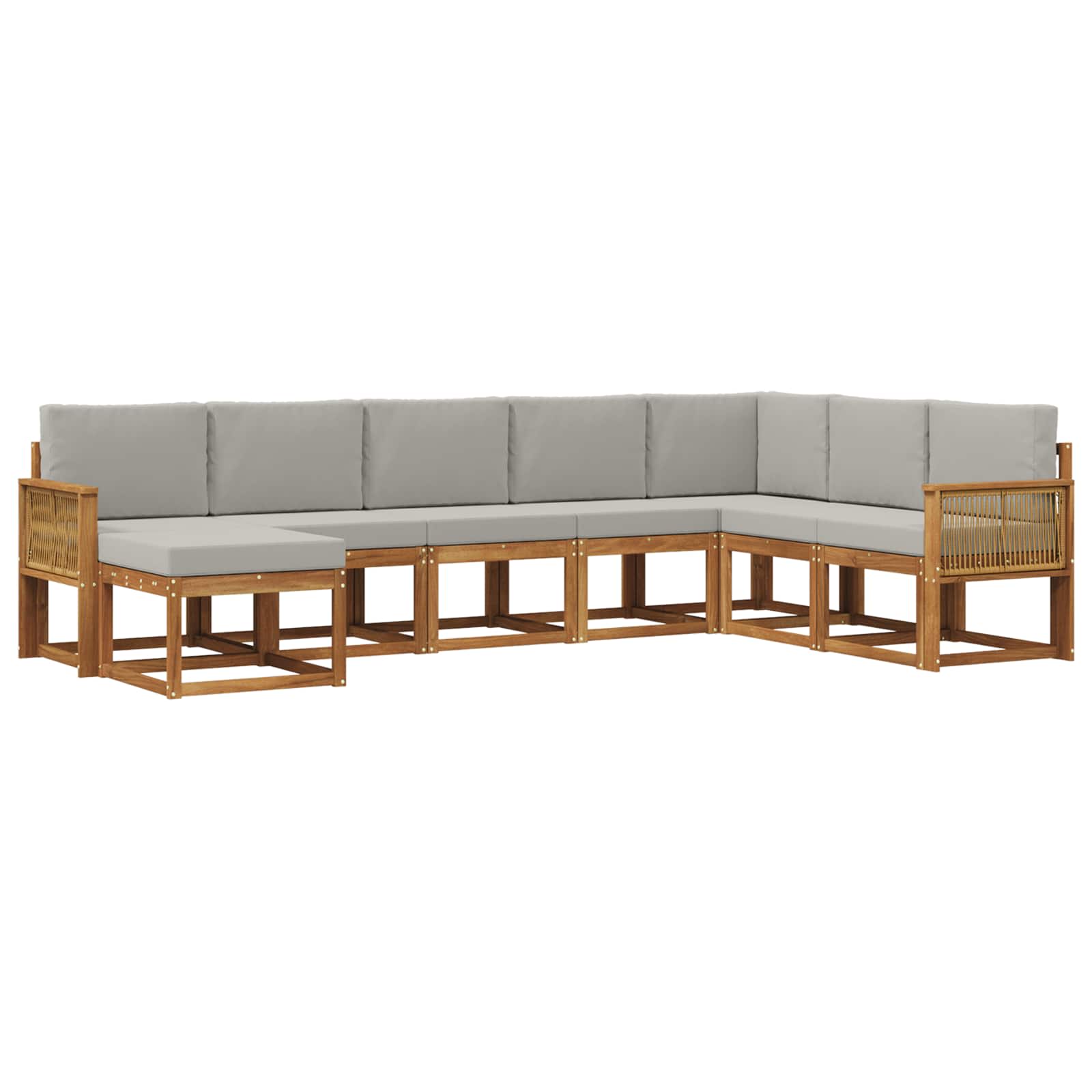 Ensemble de canapés d'extérieur 8 pcs Naturel et gris clair - XIOS