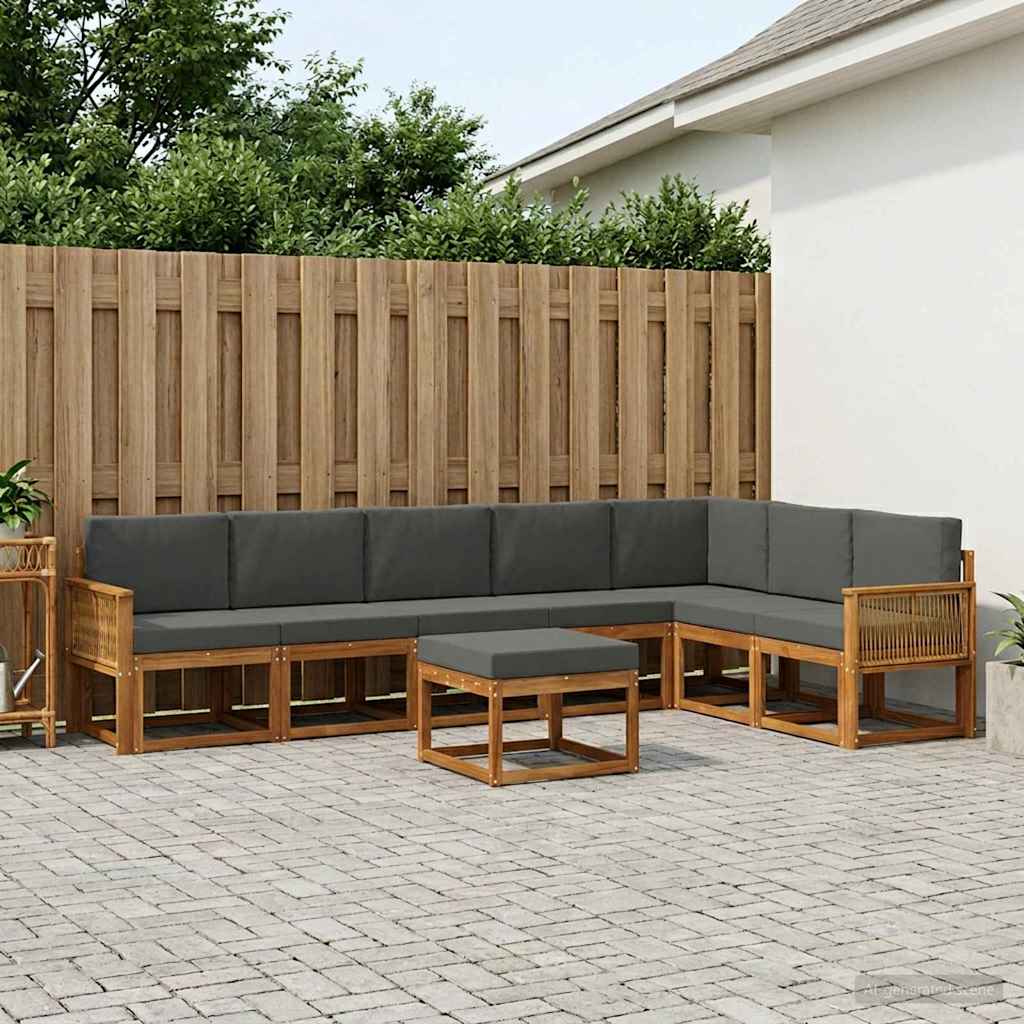 Ensemble de canapés d'extérieur 8 pcs Naturel et Anthracite - XIOS