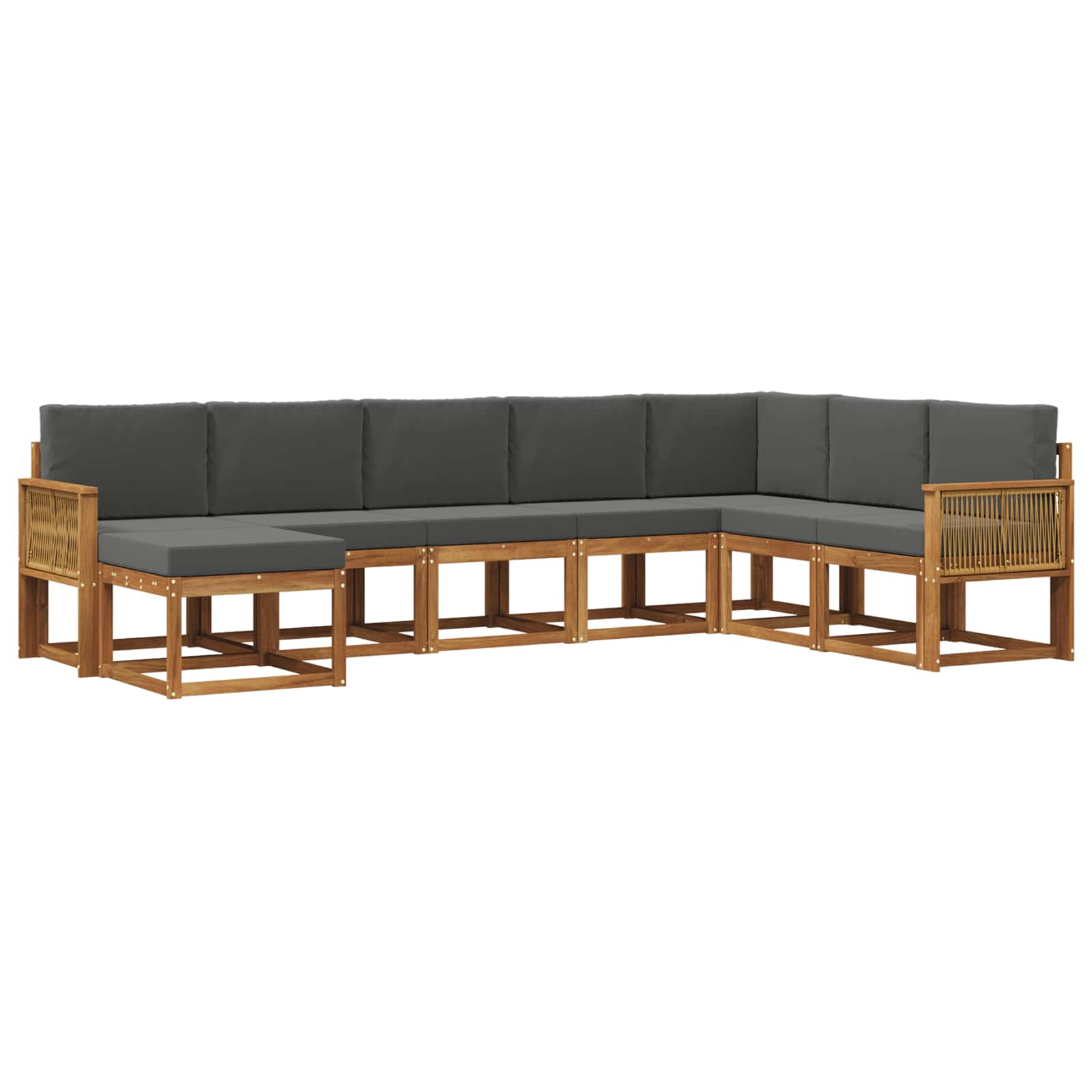 Ensemble de canapés d'extérieur 8 pcs Naturel et Anthracite - XIOS