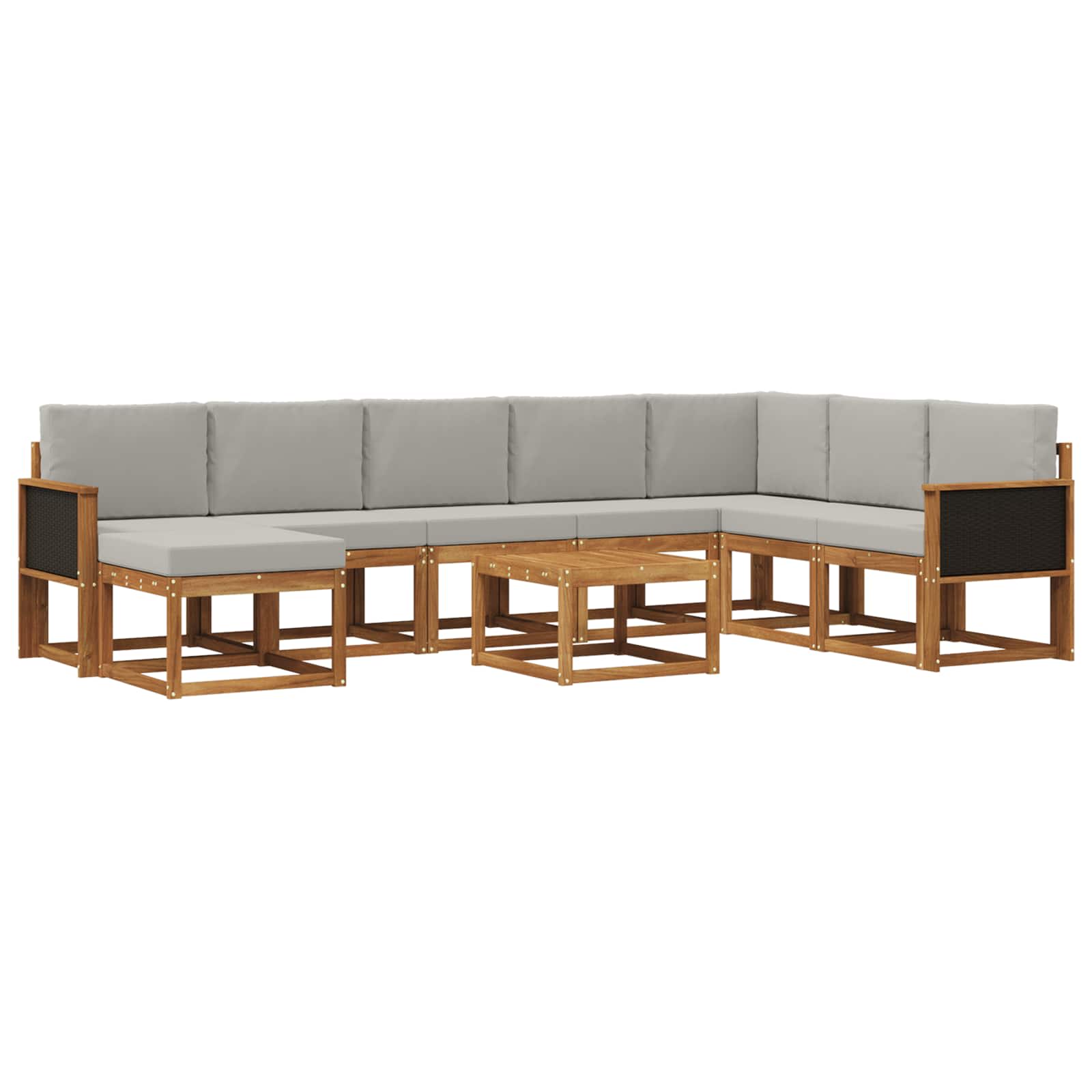 Ensemble de canapés d'extérieur 9 pcs Naturel et gris clair - XIOS