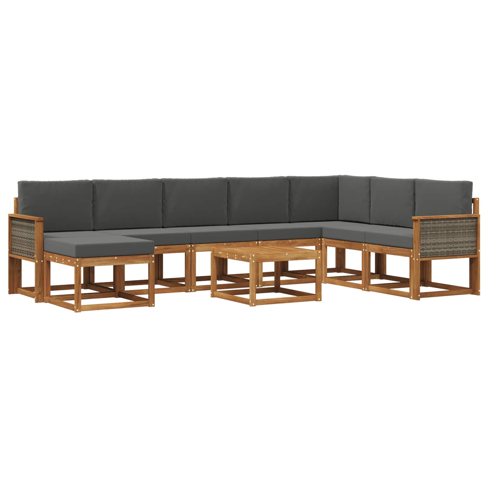 Ensemble de canapés d'extérieur 9 pcs Naturel et Anthracite - XIOS