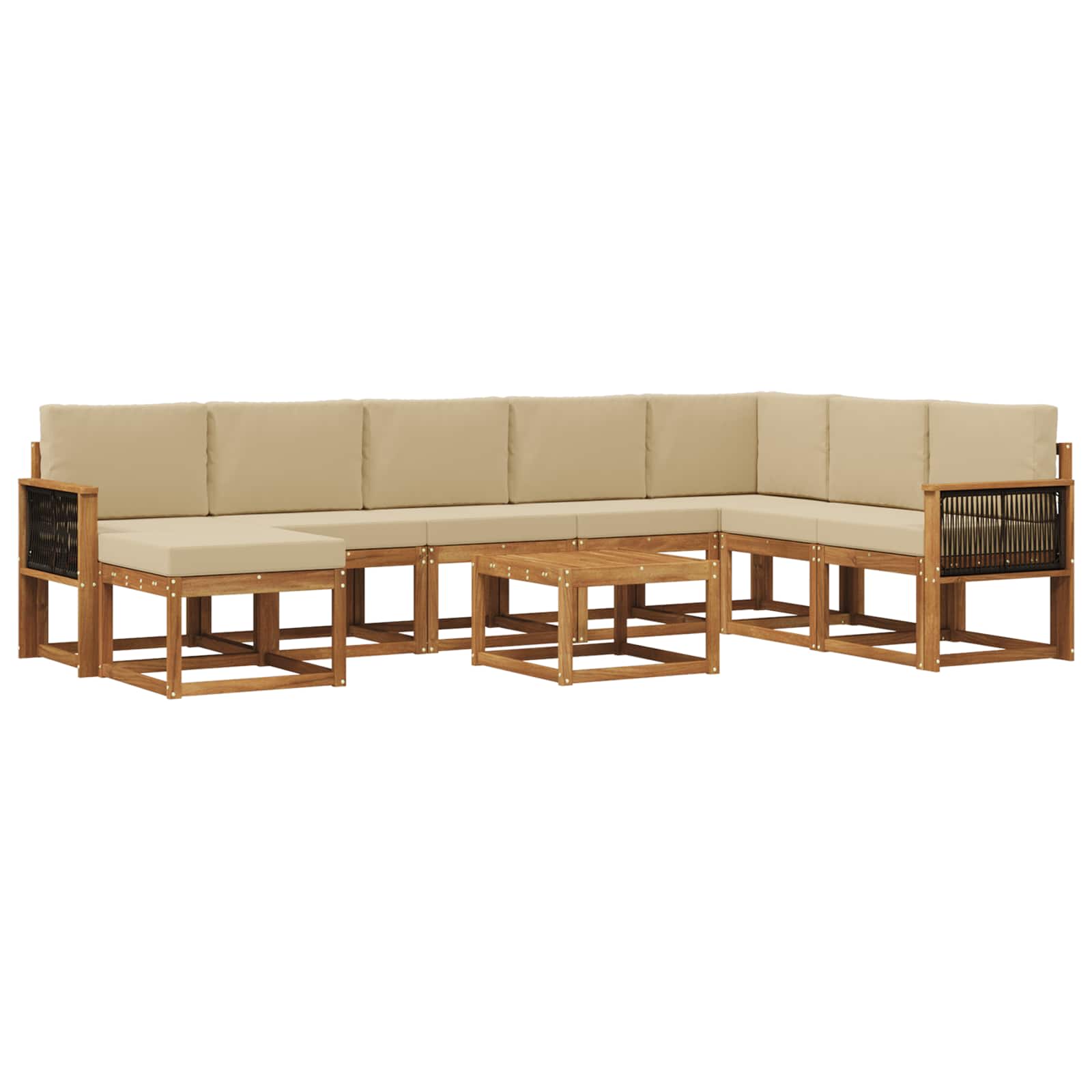 Ensemble de canapés d'extérieur 9 pcs Naturel et Beige - XIOS