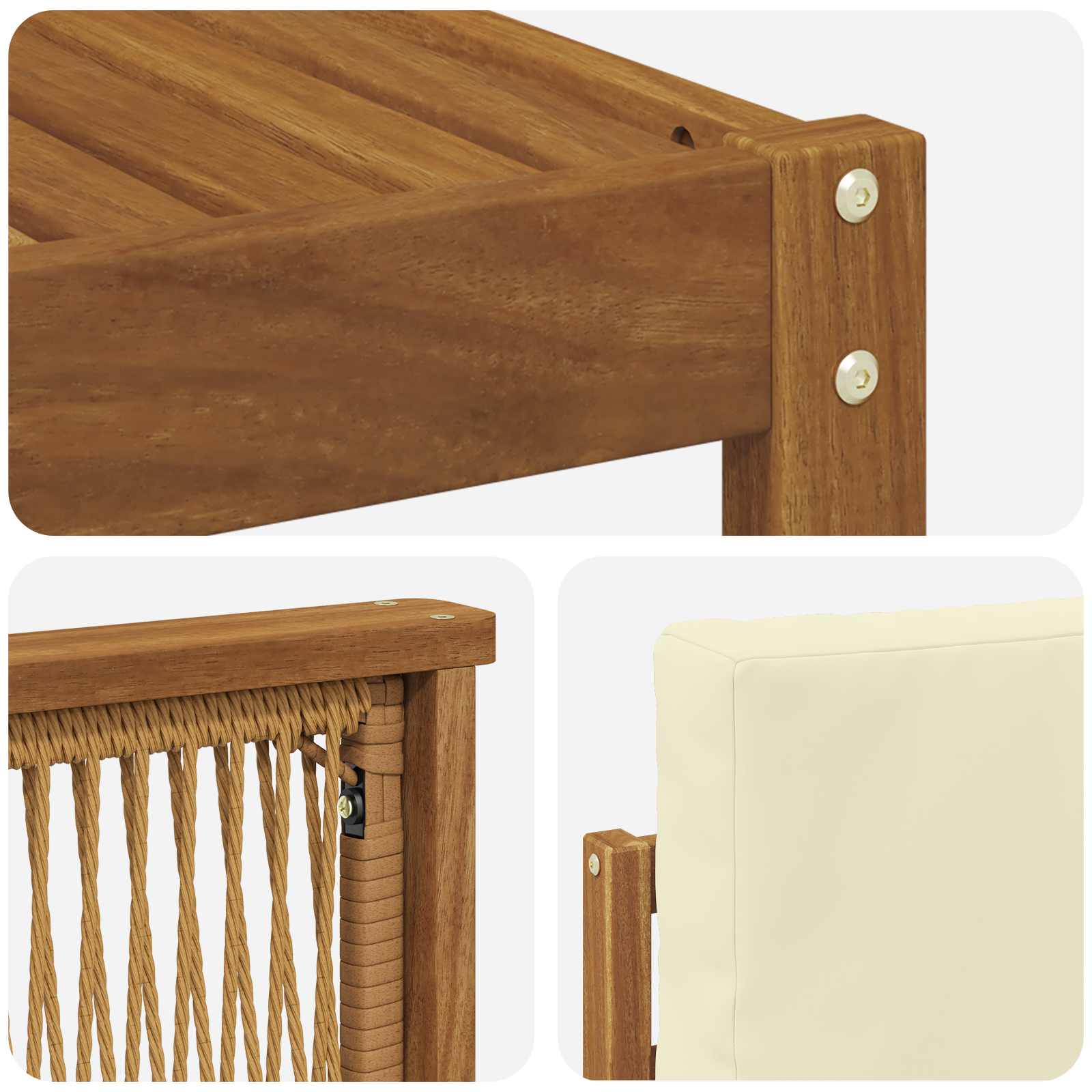 Ensemble de canapés d'extérieur 9 pcs Naturel et Crème - XIOS