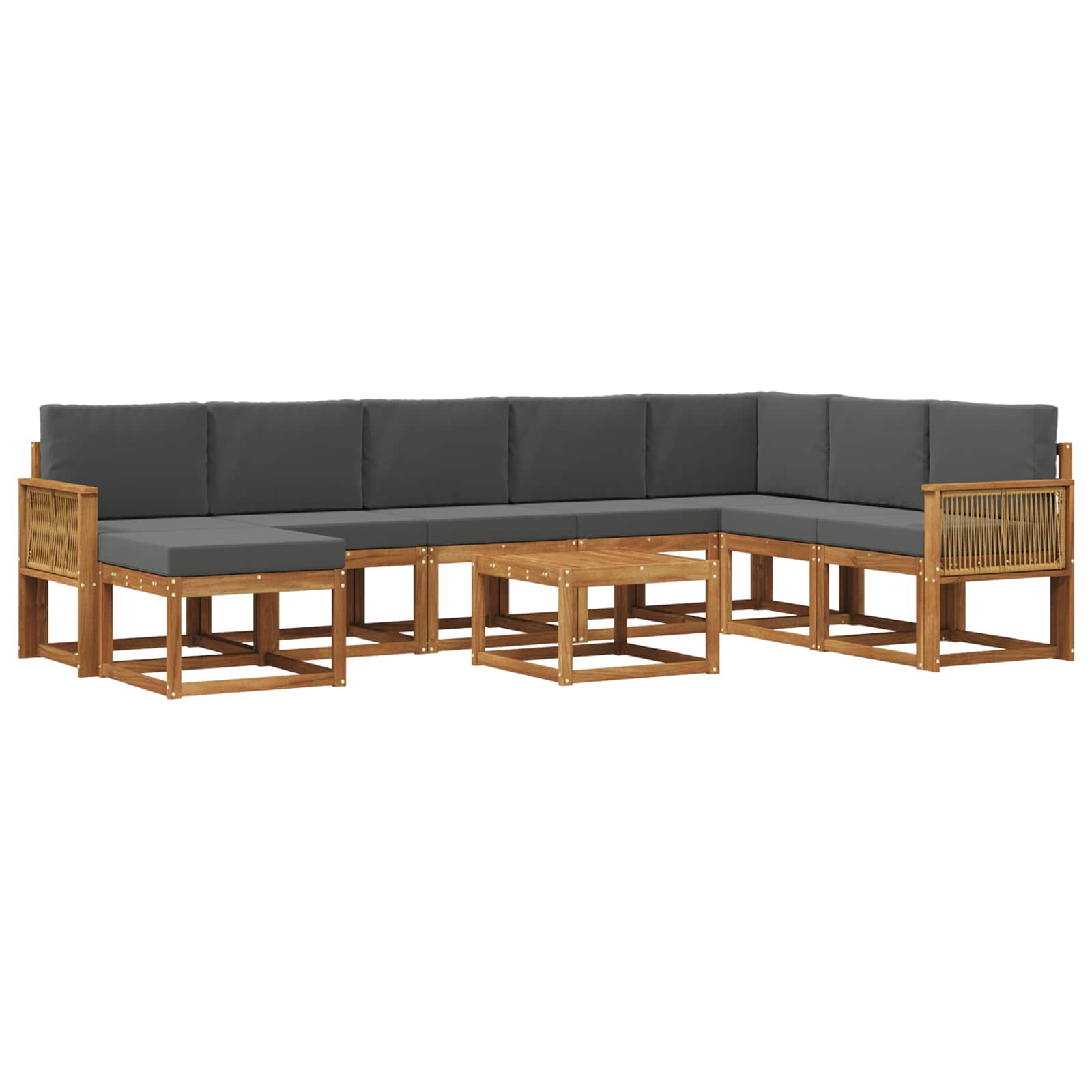 Ensemble de canapés d'extérieur 9 pcs Naturel et Anthracite - XIOS