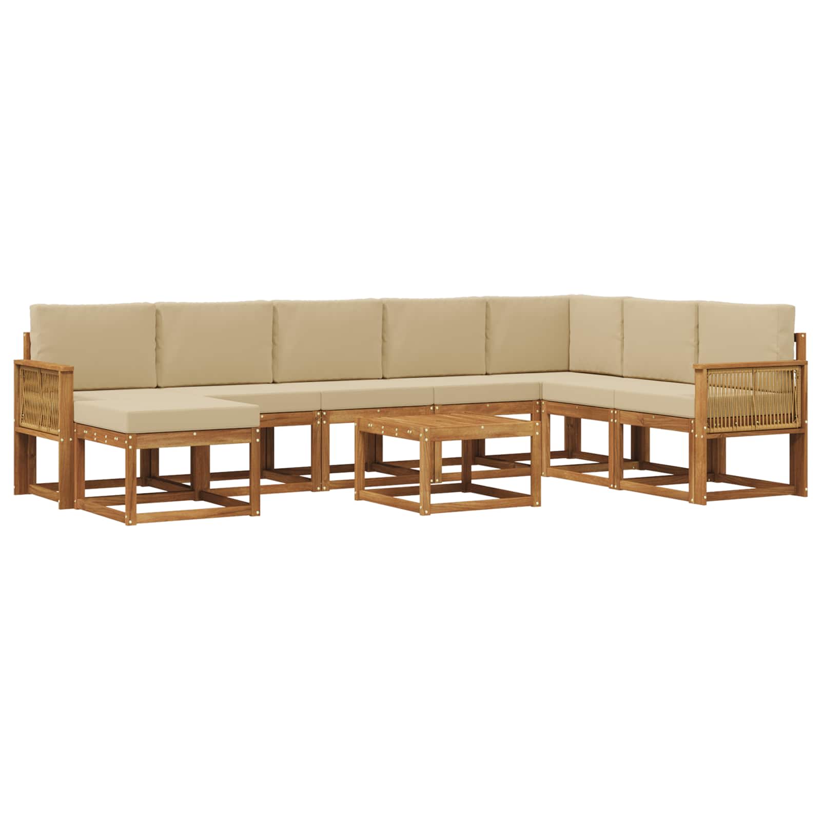 Ensemble de canapés d'extérieur 9 pcs Naturel et Beige - XIOS
